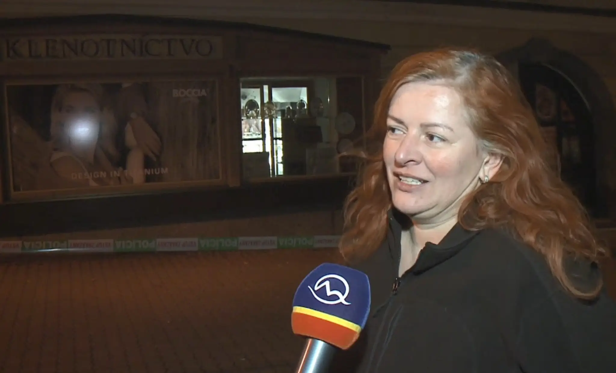 Majiteľka vykradnutého klenotníctva.
