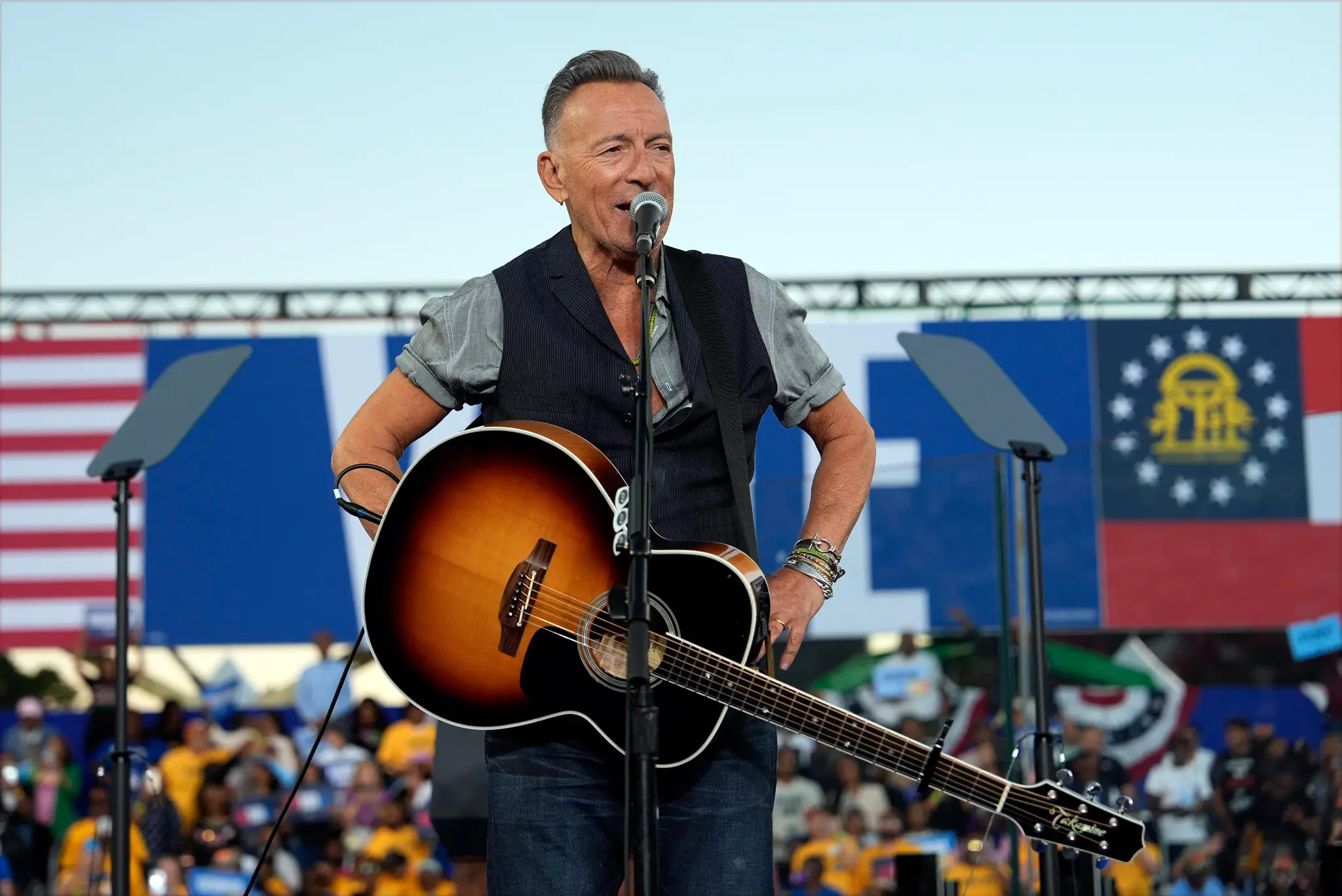 Na snímke rocková legenda Bruce Springsteen.