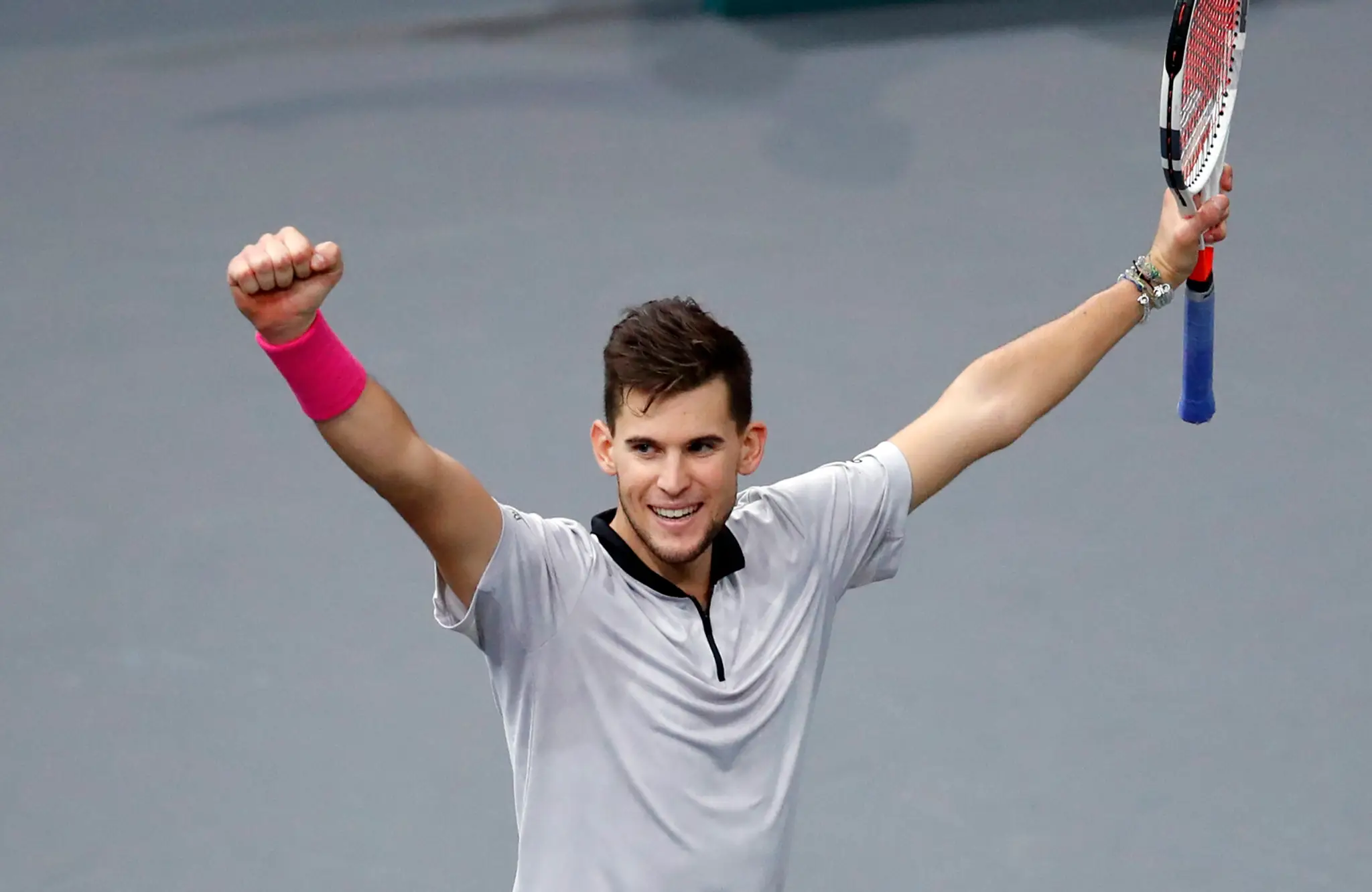 Dominic Thiem počas štvrťfinále na ATP Masters 1000 v Paríži.