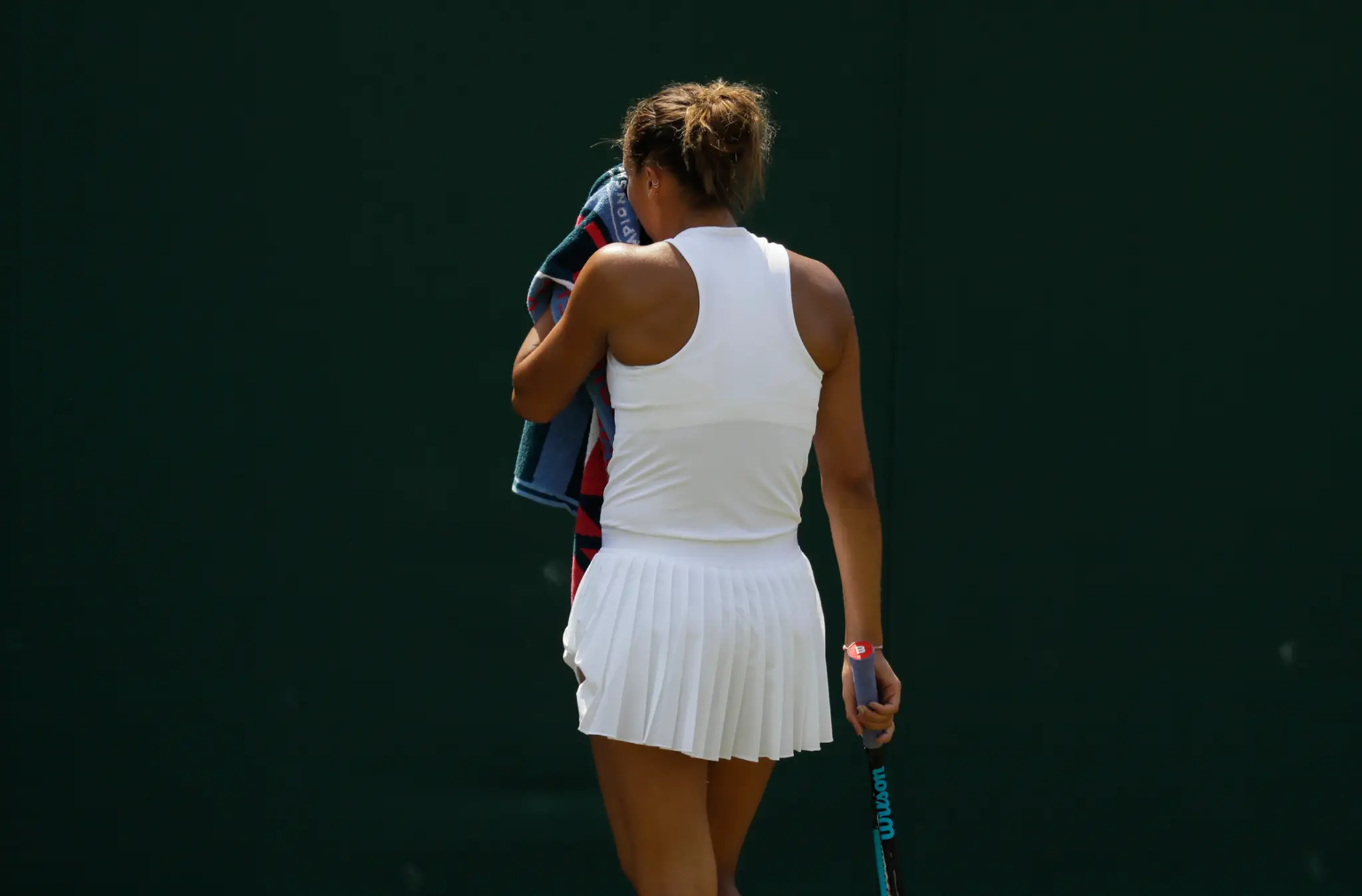 Americká tenistka Madison Keysová počas duelu 3. kola Wimbledonu.