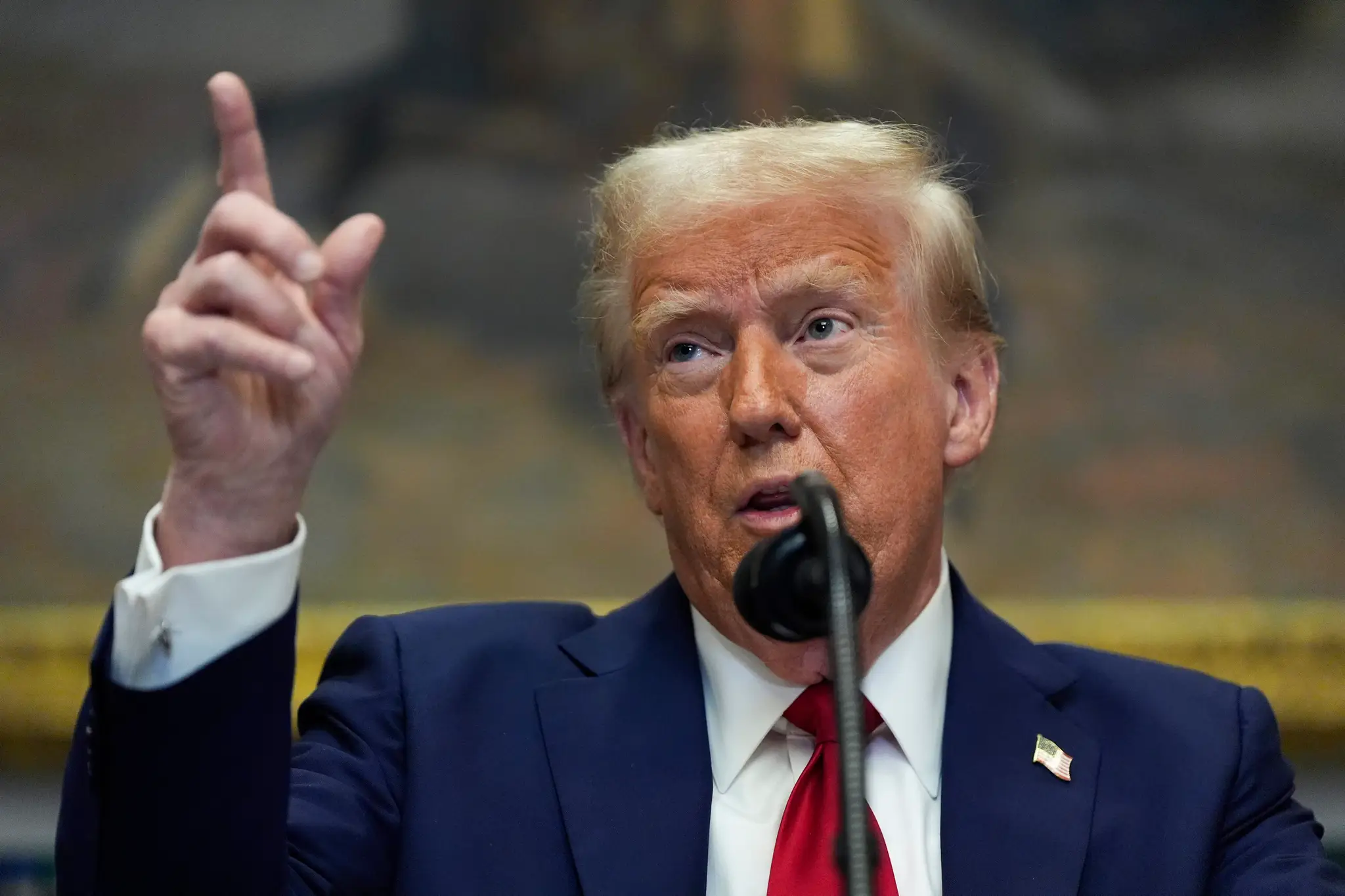 Americký prezident Donald Trump počas prejavu v Bielom dome.