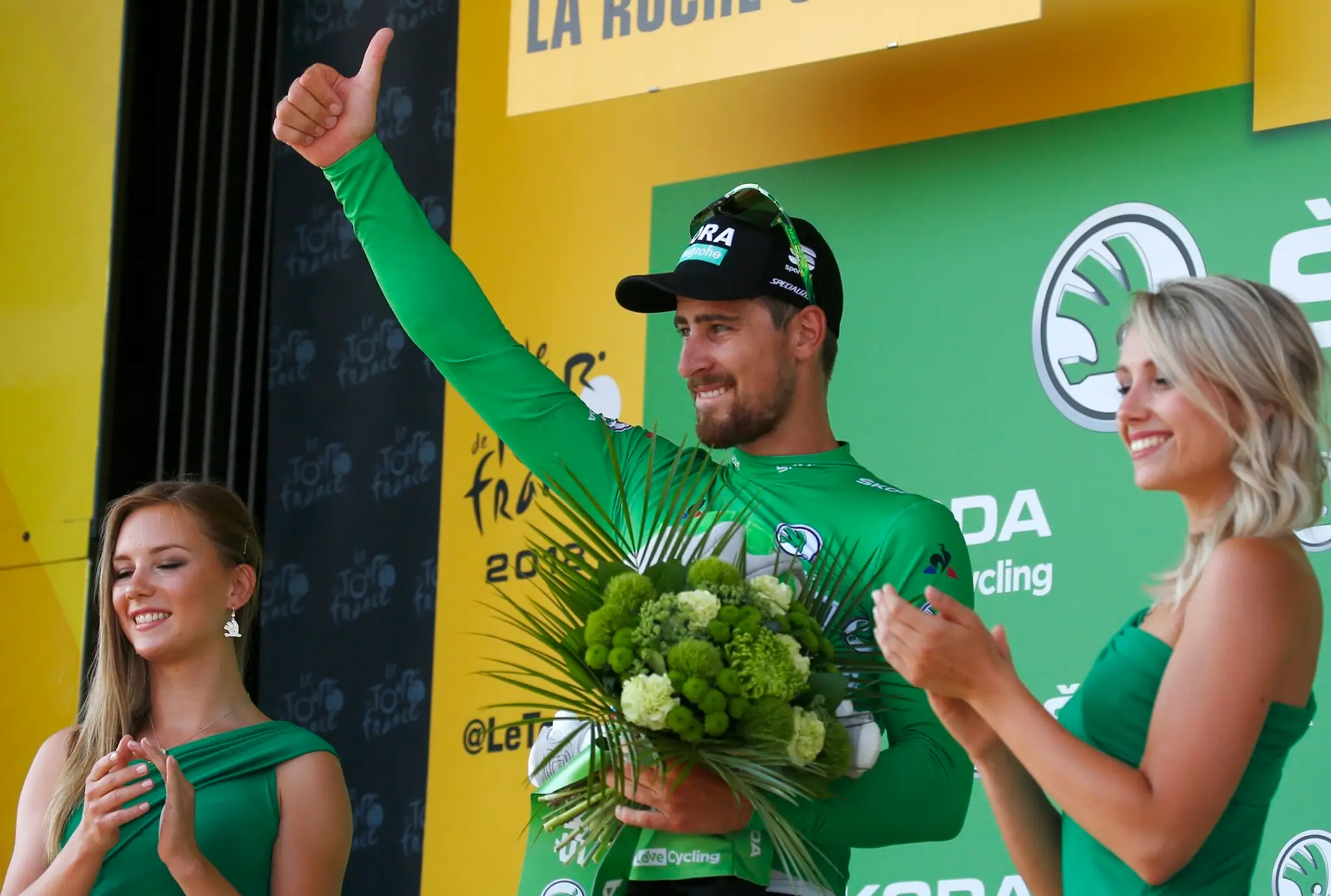 Peter Sagan v zelenom.