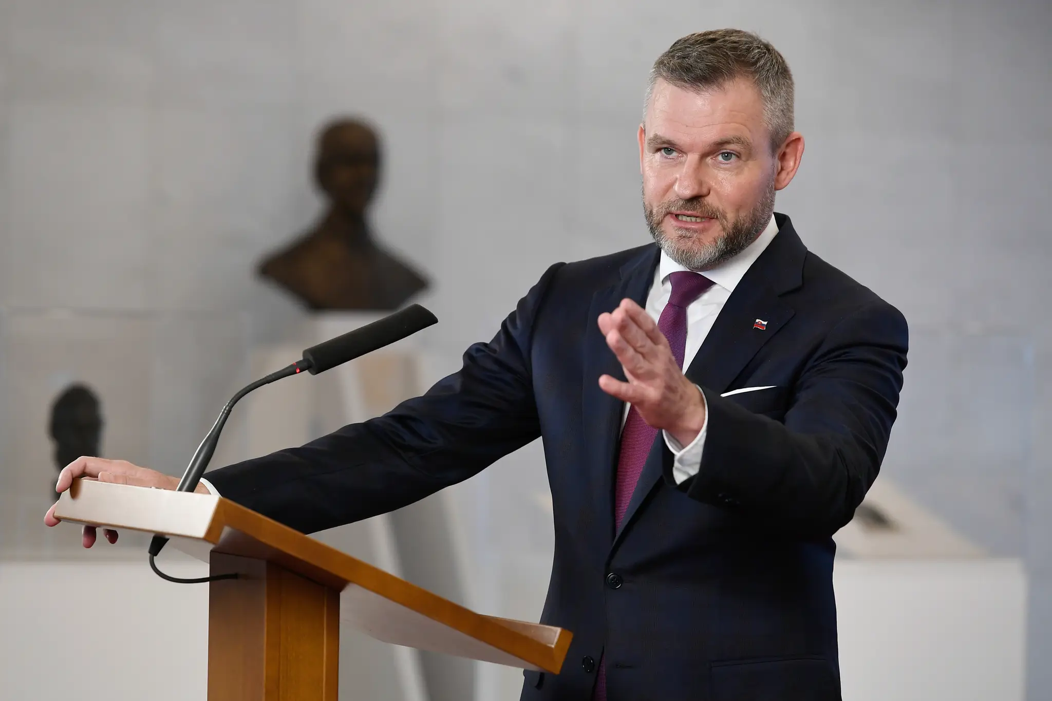 Na snímke predseda strany Hlas-SD Peter Pellegrini.