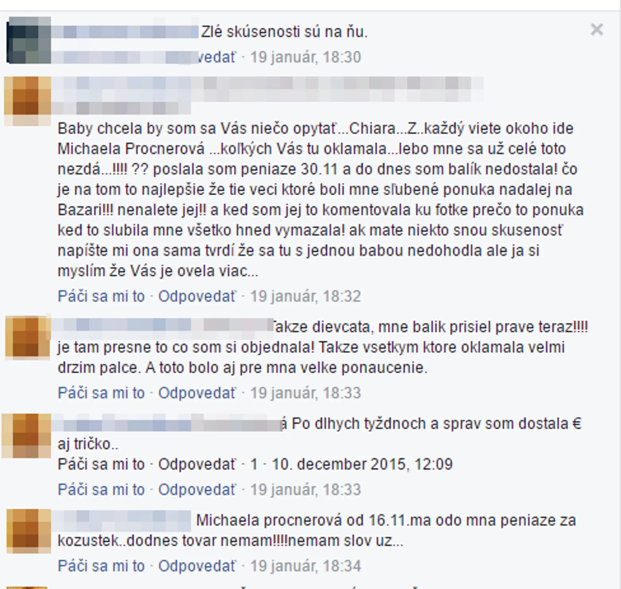 Zlé referencie na predávajúcu kolovali a kolujú skupinami na Facebooku.