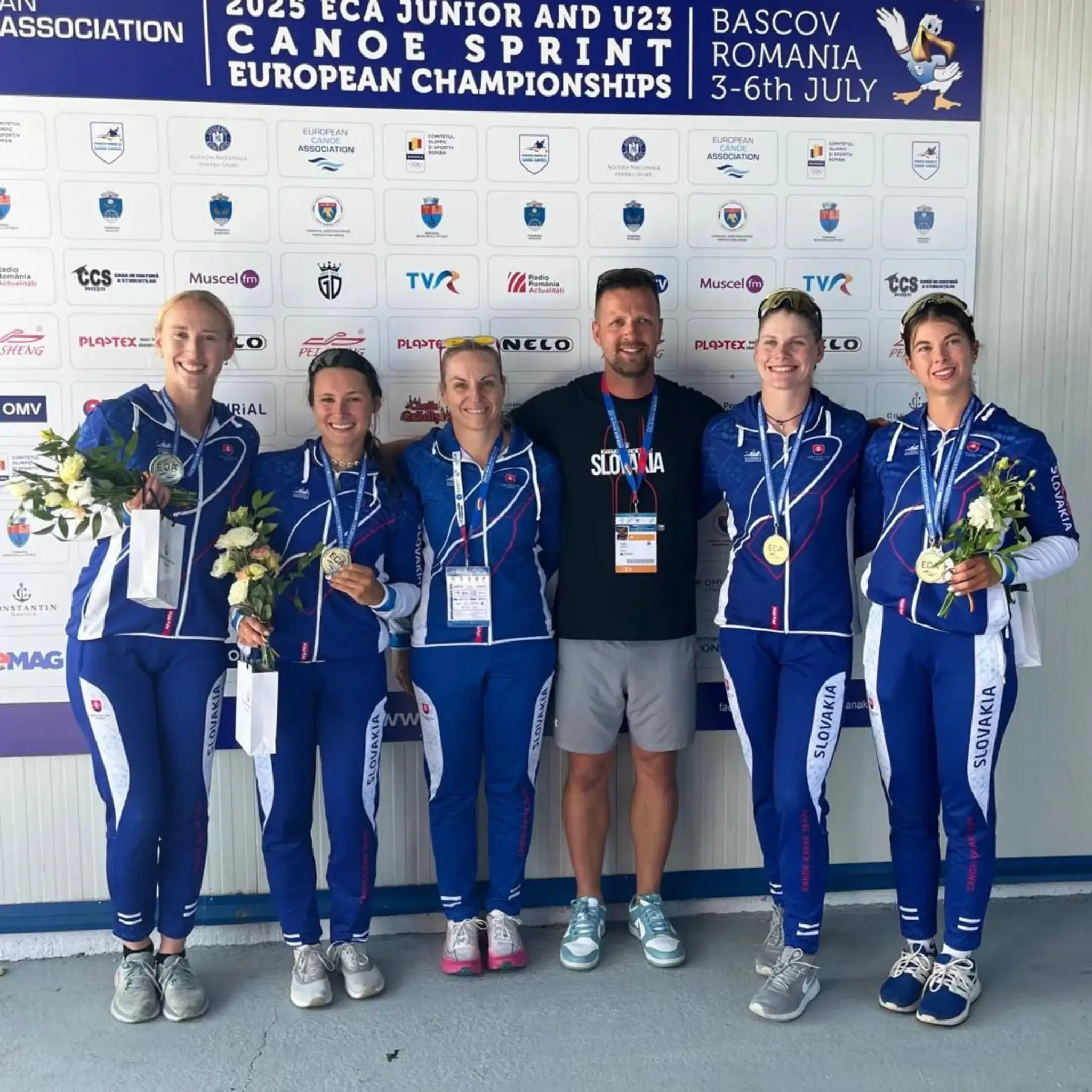 Slovenské reprezentantky do 23 rokov v K4 získali zlato.
