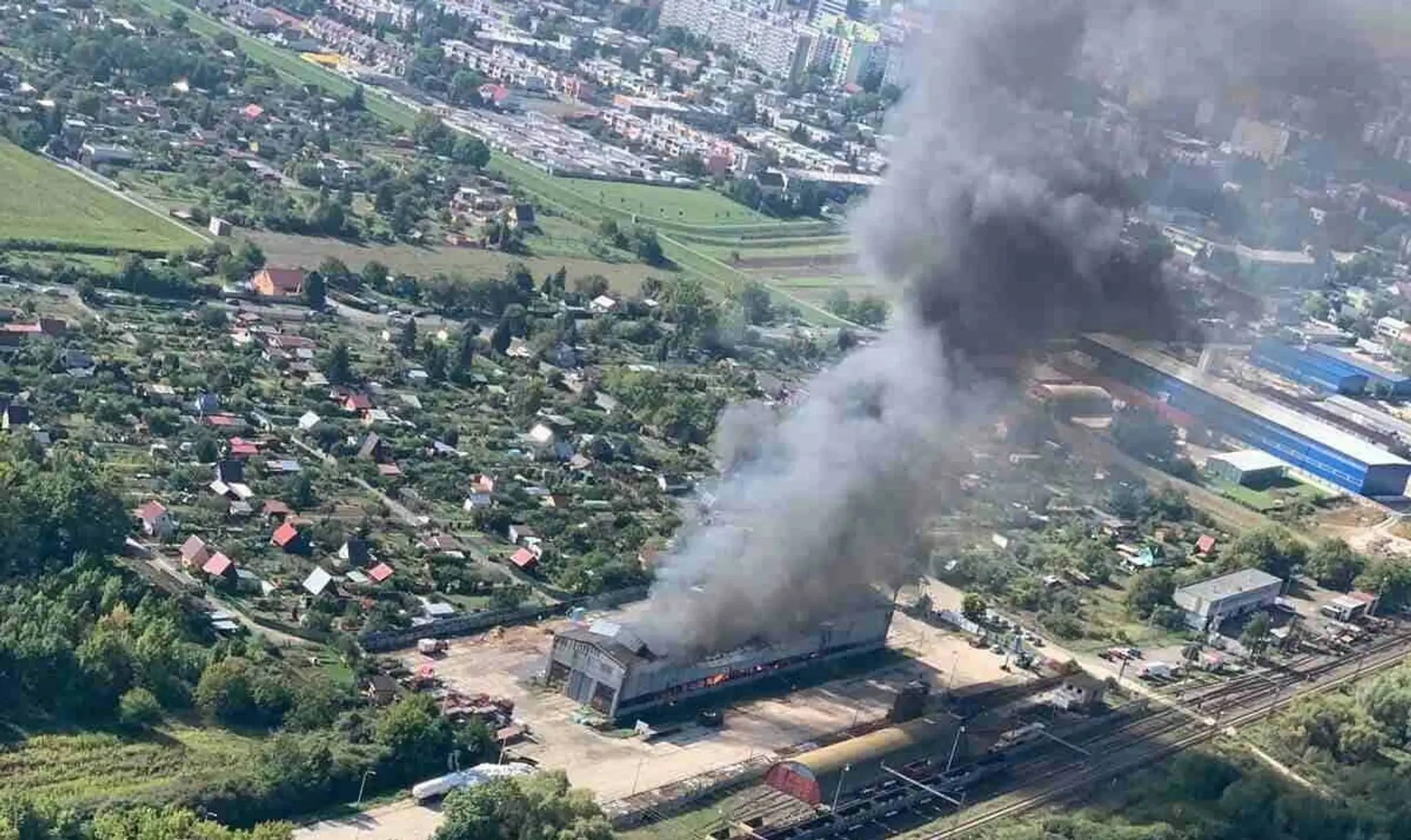 Požiar haly v Trebišove