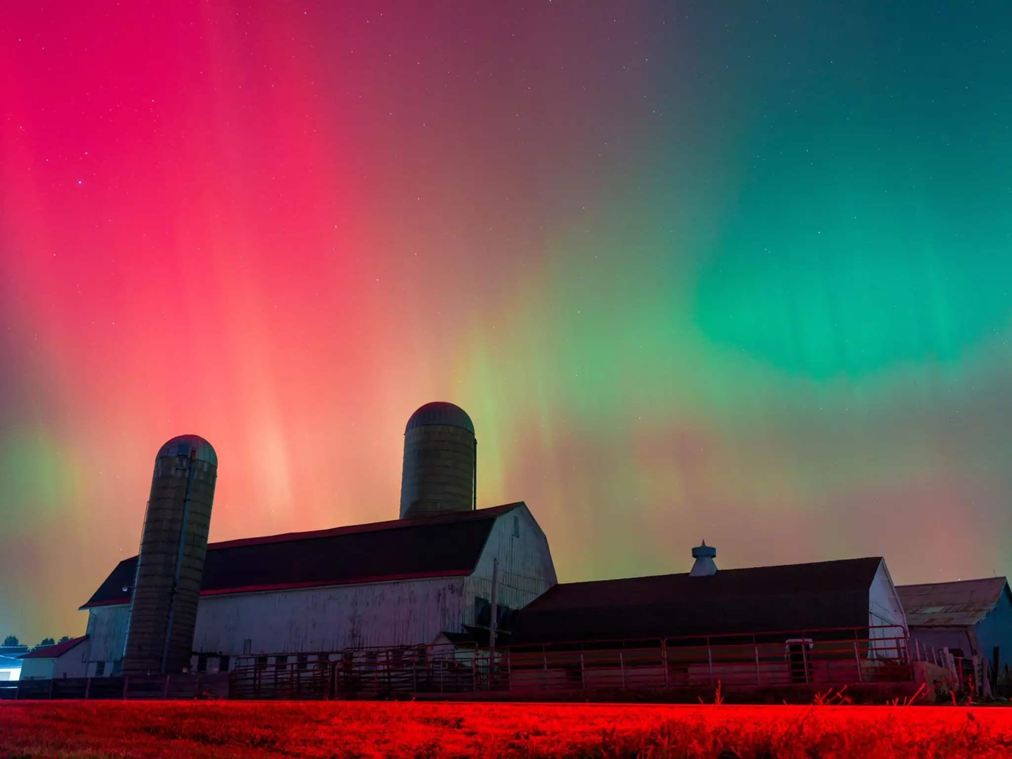 Polárna žiara vo Wisconsine, USA