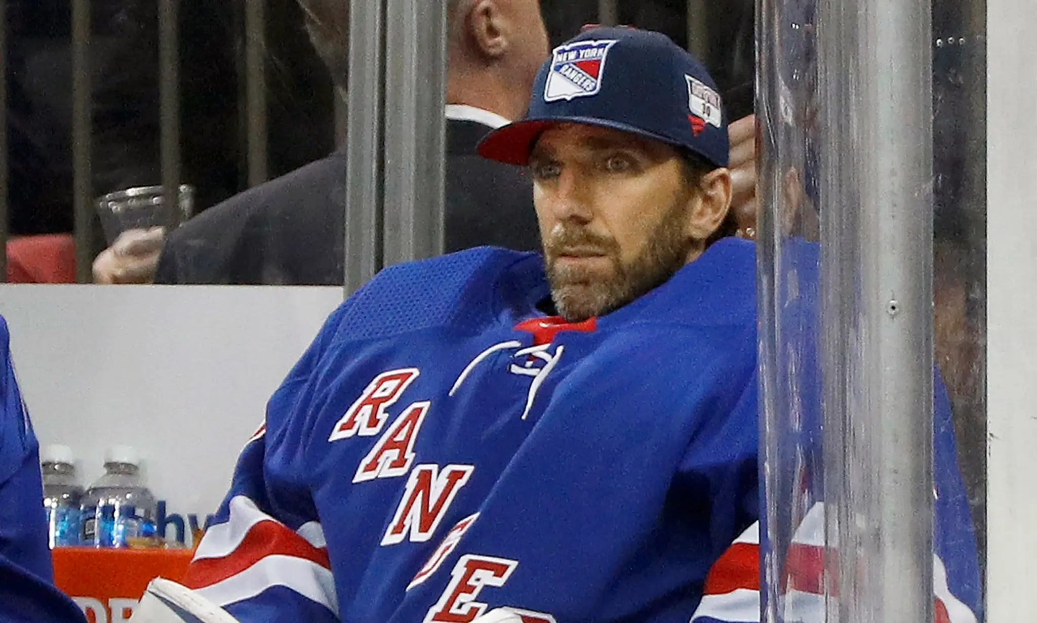 Švédsky hokejový brankár Henrik Lundqvist v drese New York Rangers.