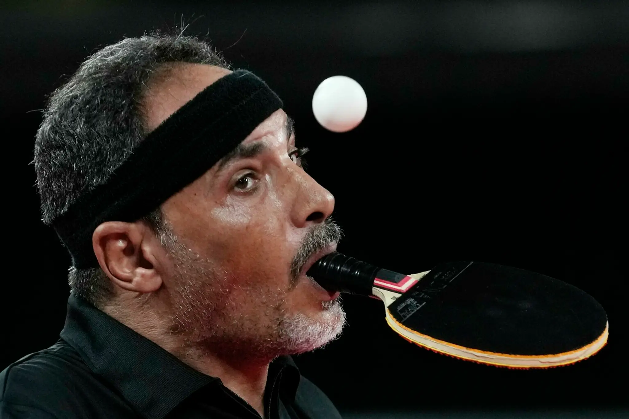 Egyptský stolnotenista Ibrahim Hamadtou počas PH 2020.