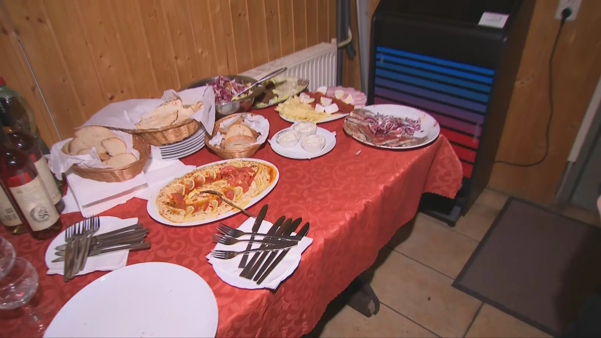 Catering v centrále Štefana Harabina.
