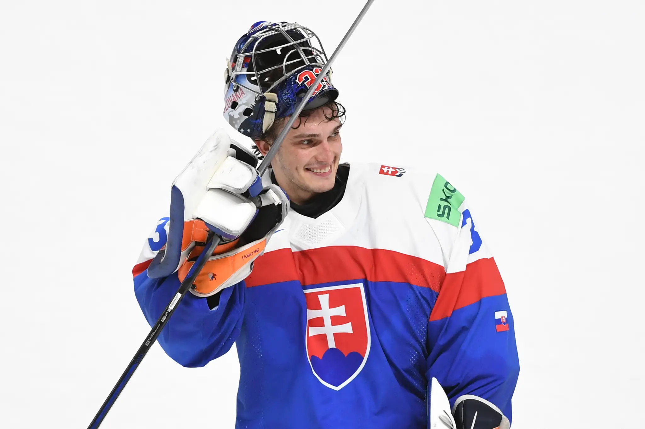 Stanislav Škorvánek sa teší po víťaztve 2:1 v zápase základnej B-skupiny Slovensko - Lotyšsko