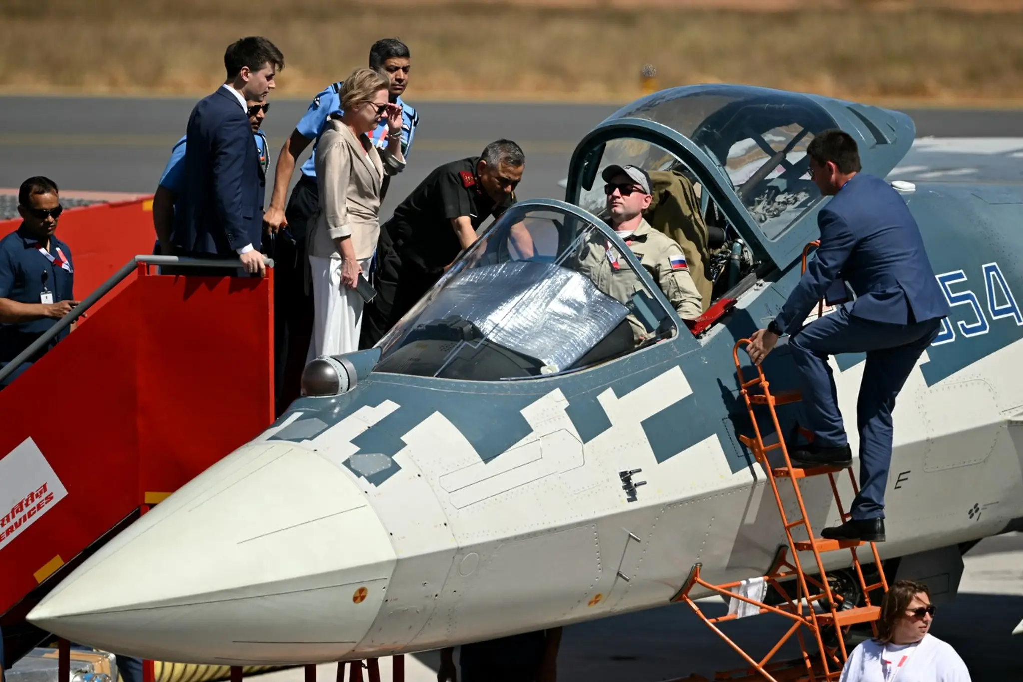 Ruské stíhacie lietadlo piatej generácie Suchoj Su-57.