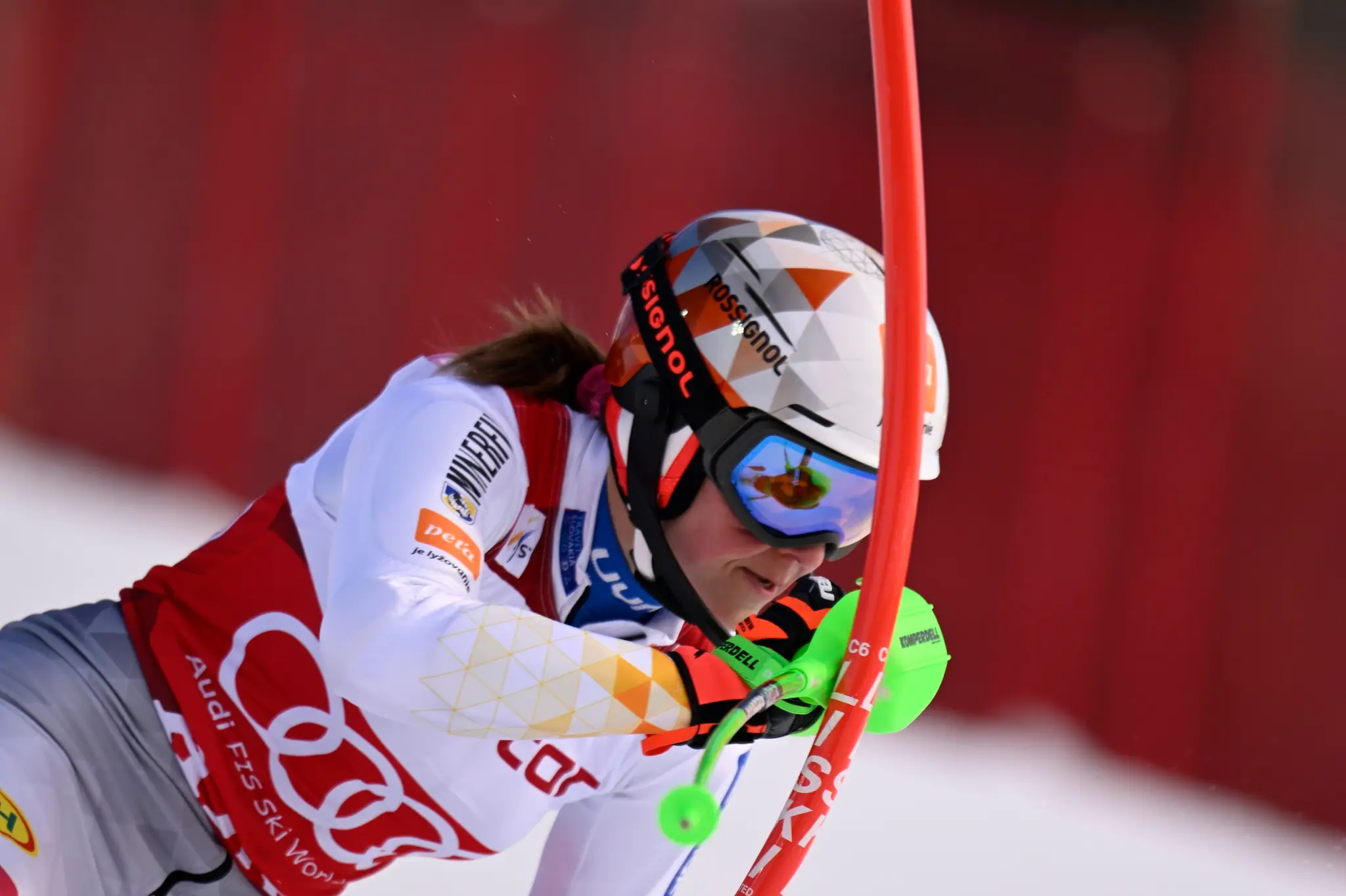 Slovenka Petra Vlhová počas 1. kola slalomu Svetového pohára alpských lyžiarok vo švédskom Are.