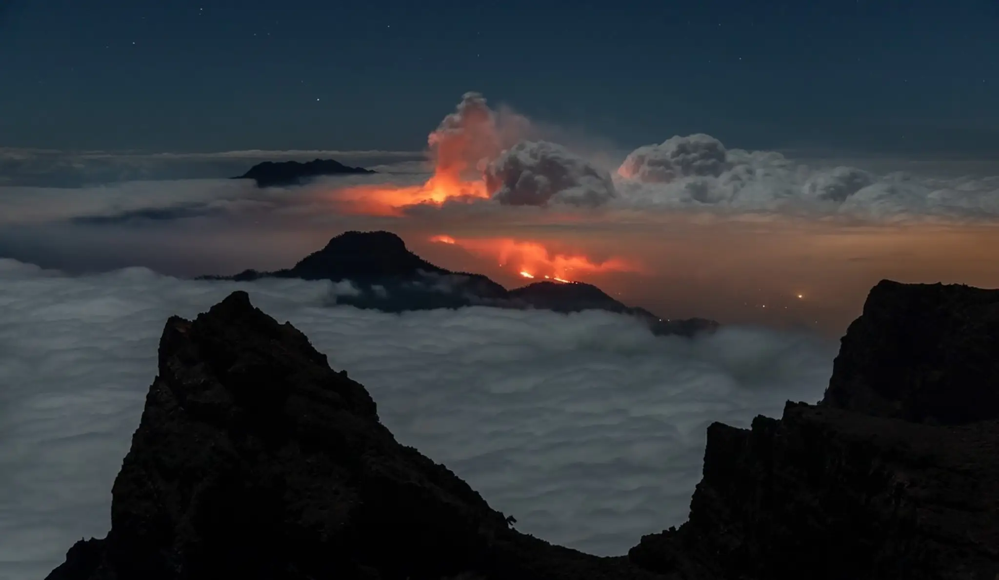 Erupcia sopky Cumbre Vieja na ostrove La Palma.