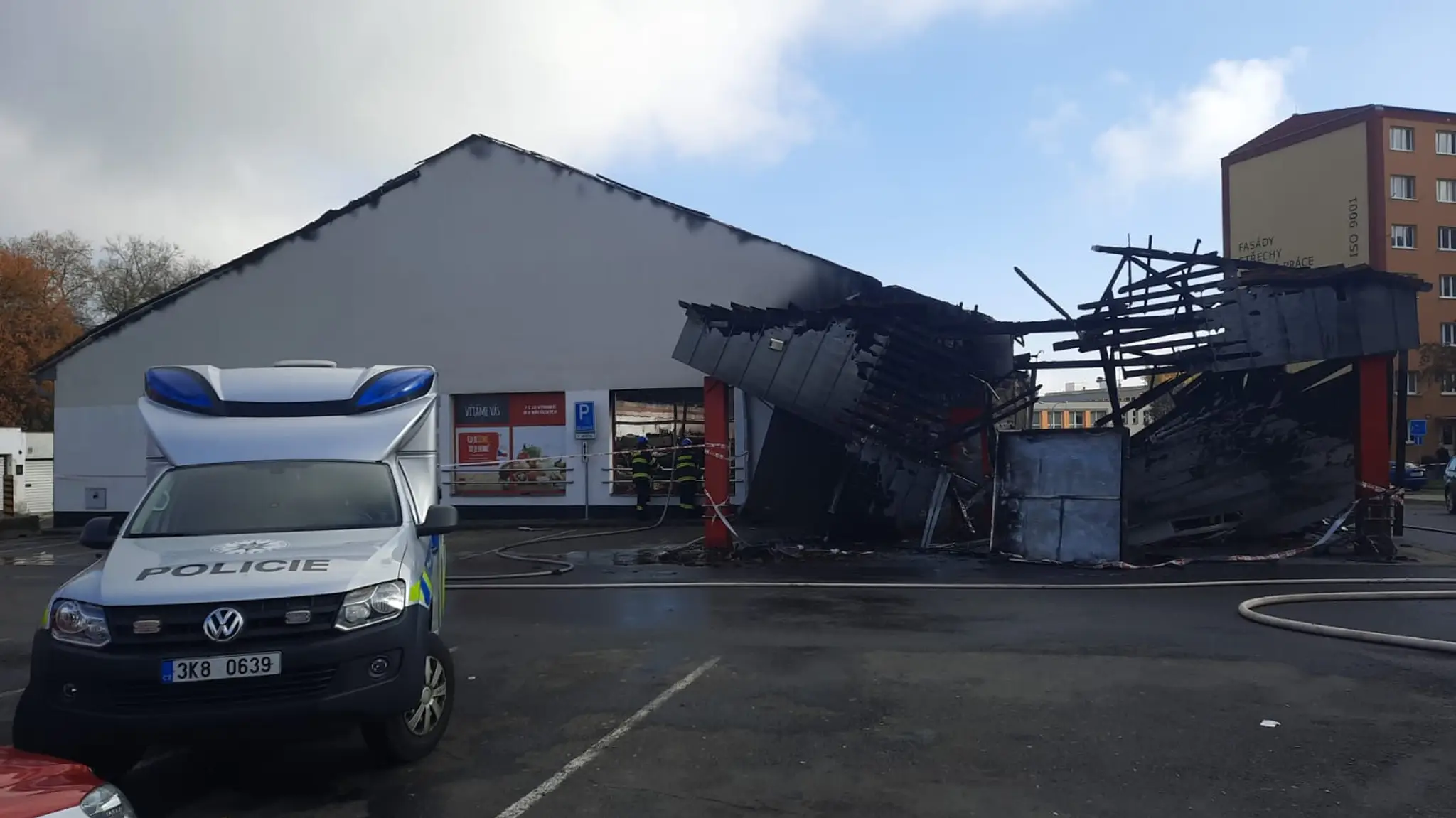 Požiar českého supermarketu