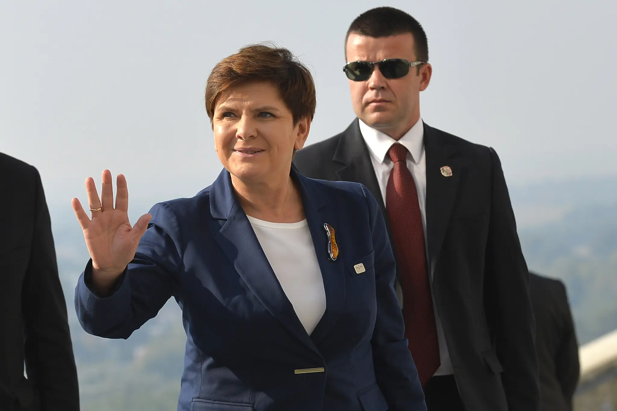 Poľská premiérka Beata Szydlová prichádza na Bratislavský hrad. 