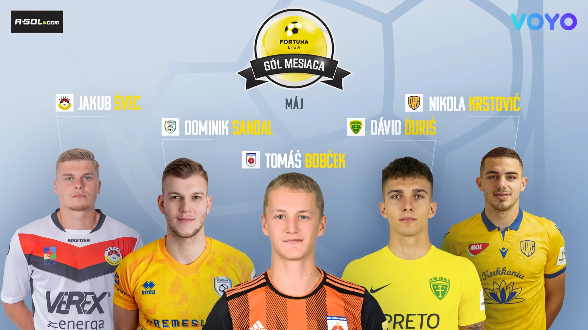 Kandidáti na Gól mesiaca máj.