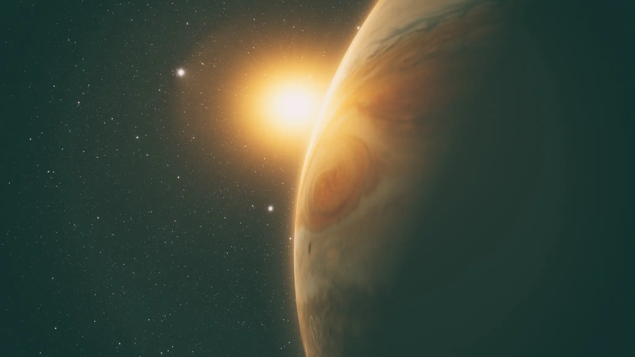 Jupiter a jeho najväčšie mesiace.