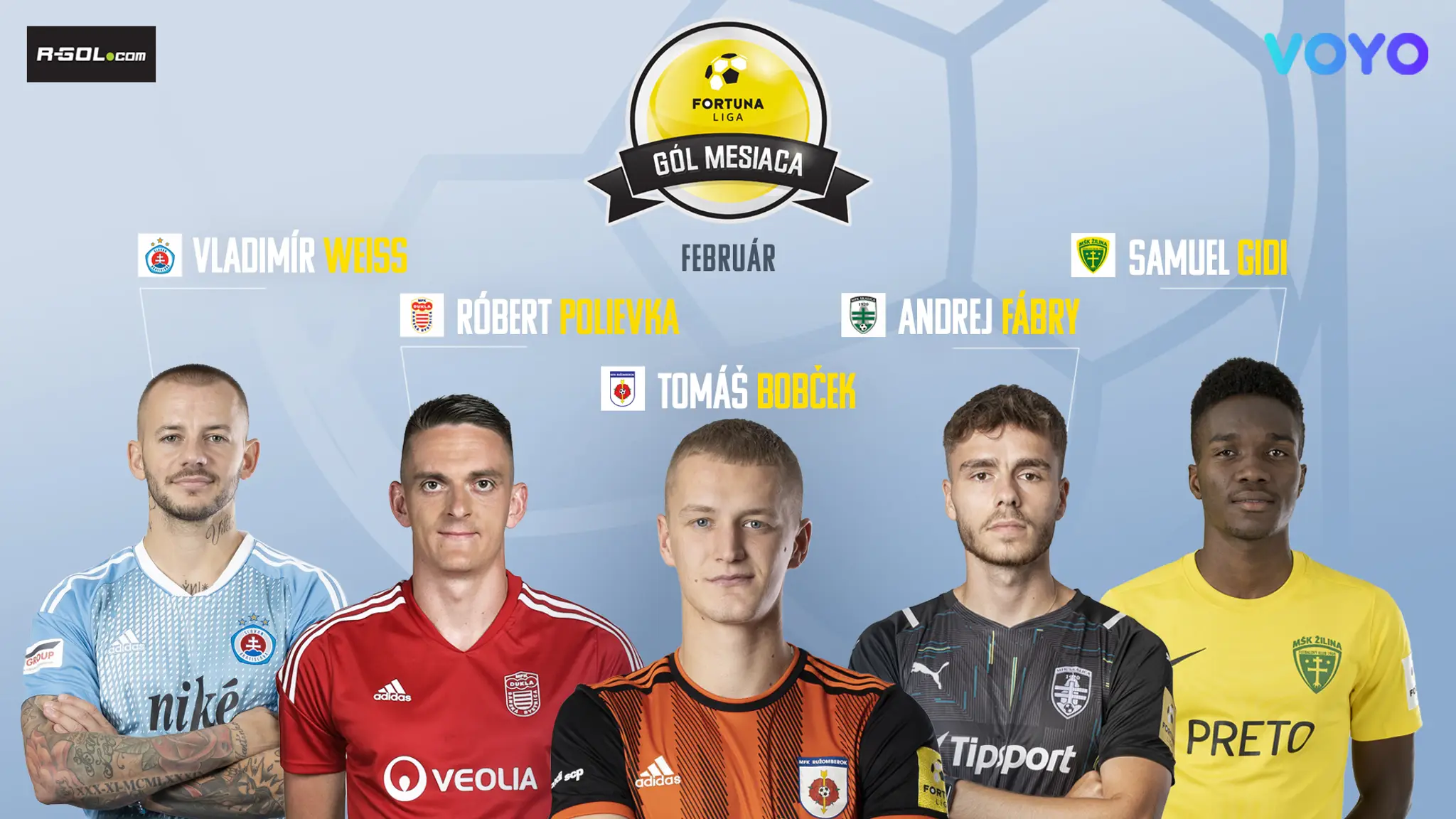 Nominovaní v ankete Gól mesiaca za február.
