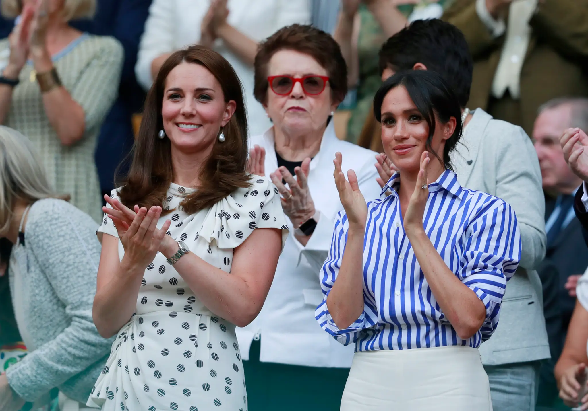 Kate Middleton (36) a Meghan Markle (36) na ženskom finále Wimbledonu.