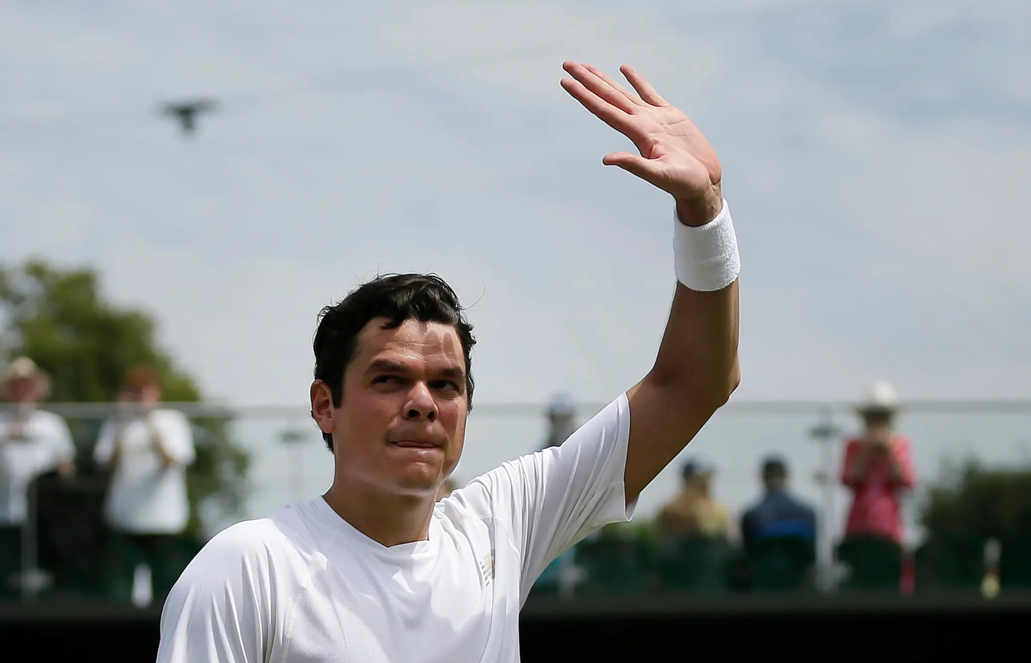 Tenista Miloš Raonič v 3. kole Wimbledonu.