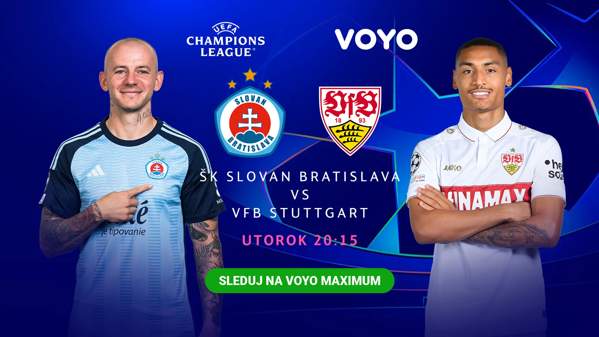 Liga majstrov ŠK Slovan Bratislava vs. VfB Stuttgart