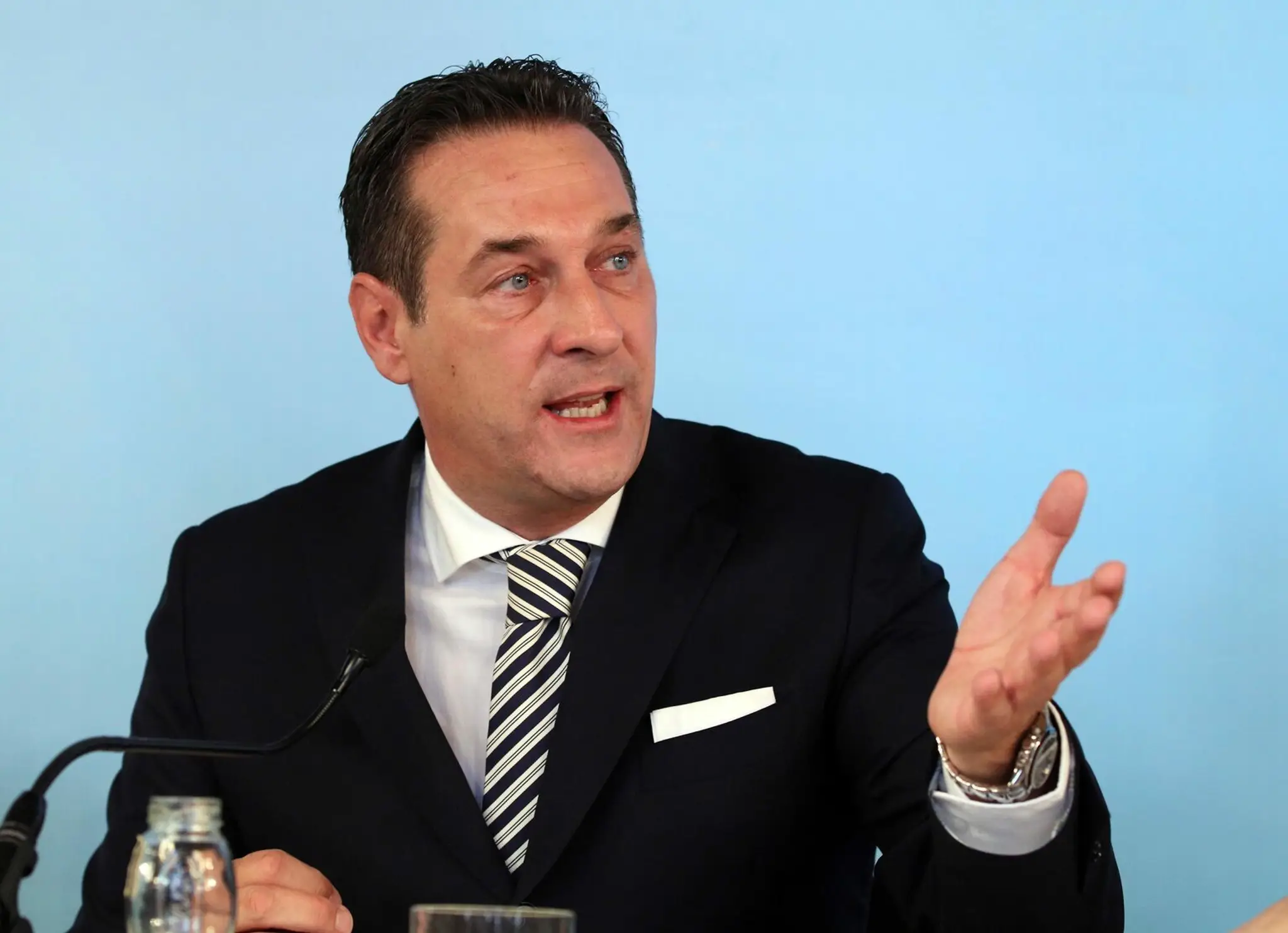 Predseda Slobodnej strany Rakúska (FPÖ) Heinz-Christian Strache.