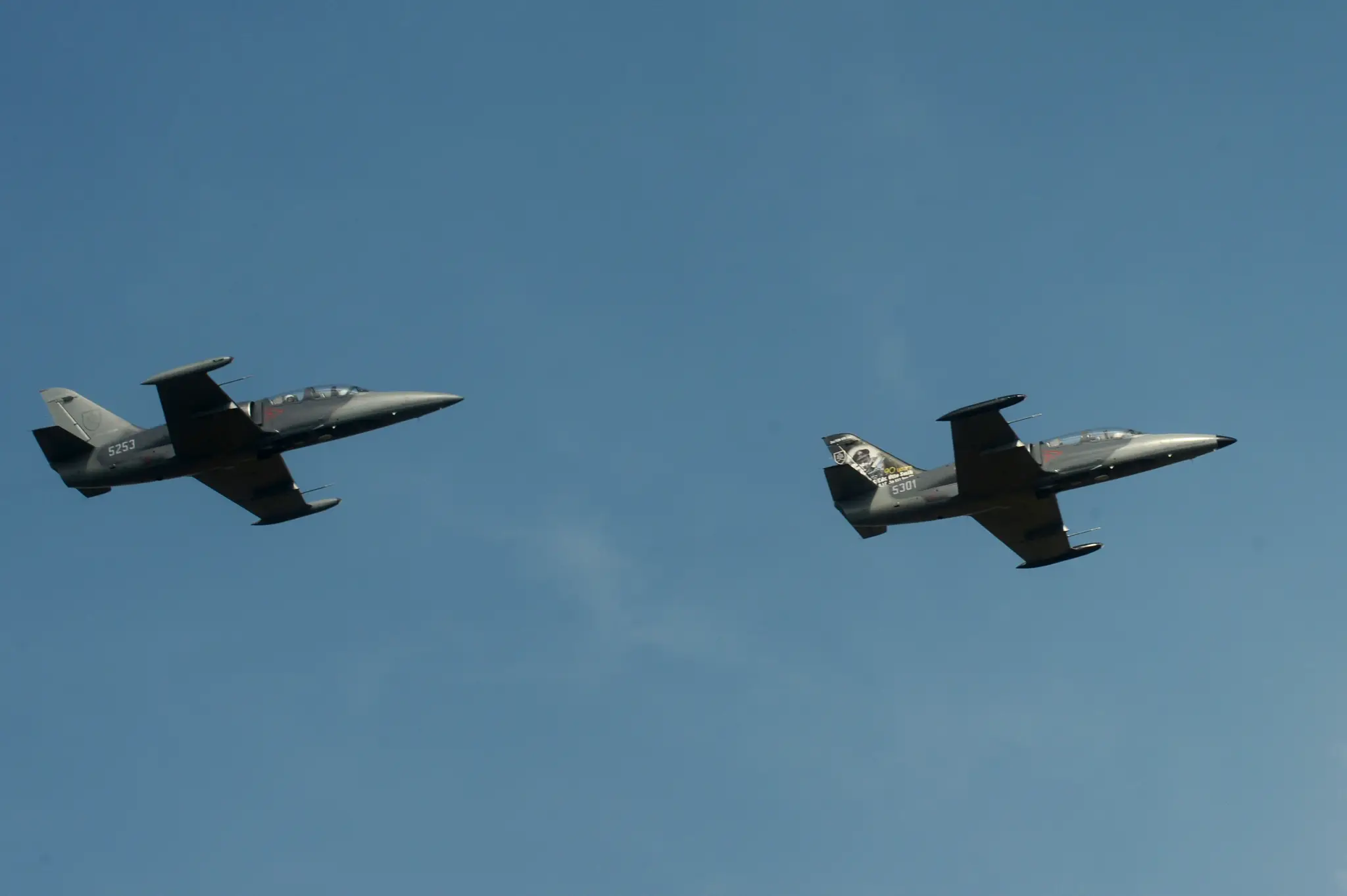 Letecké cvičenie výcvikovej letky L-39 Albatros a bojovej letky Mig-29 na základni Kuchyňa.