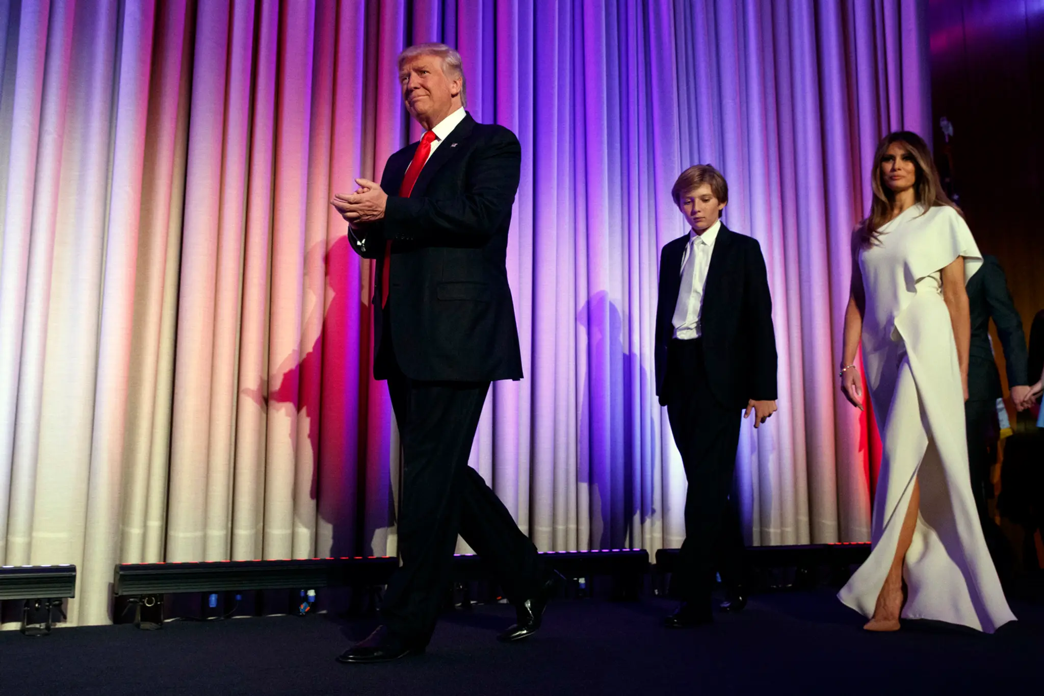 Donald Trump so svojim synom Baronom a manželkou Melaniou.