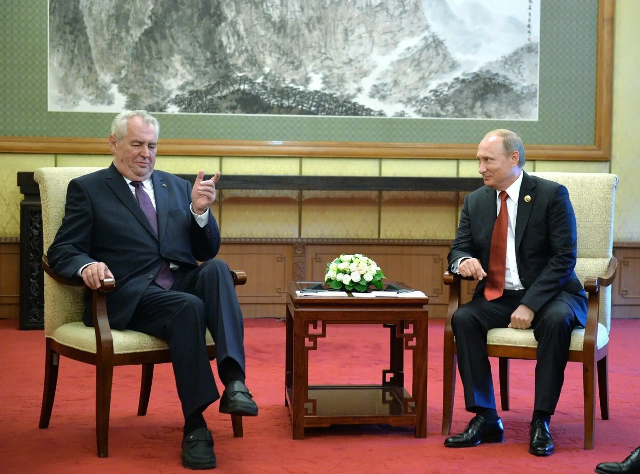 Stretnutie Miloša Zemana s Vladimirom Putinom.
