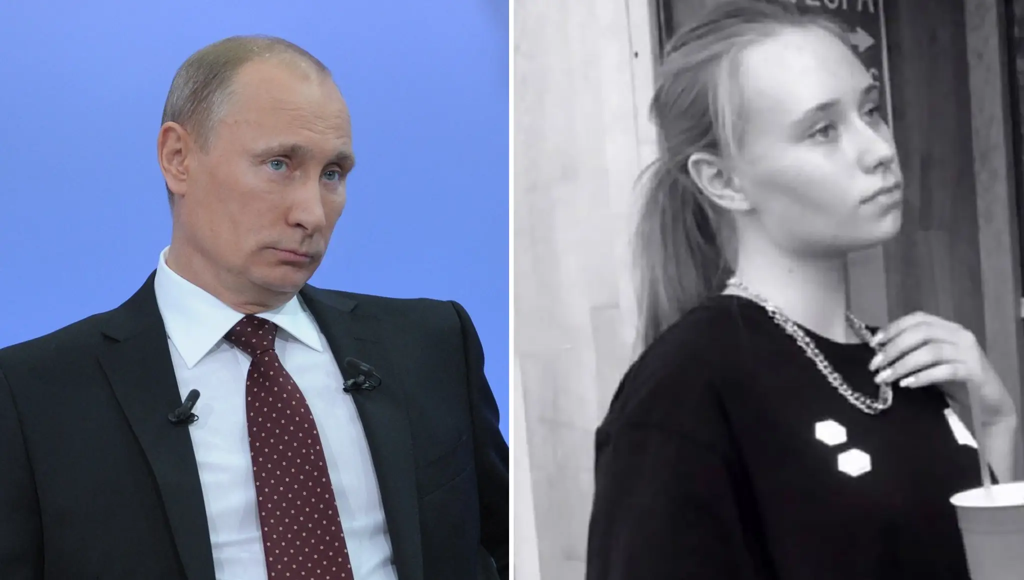 Vladimir Putin a jeho údajná dcéra Jelizaveta Krivnogovičová.
