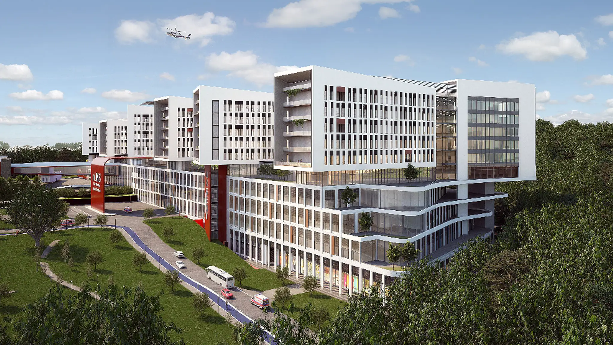 Vizualizácia Univerzitnej nemocnice Bratislava Rázsochy.