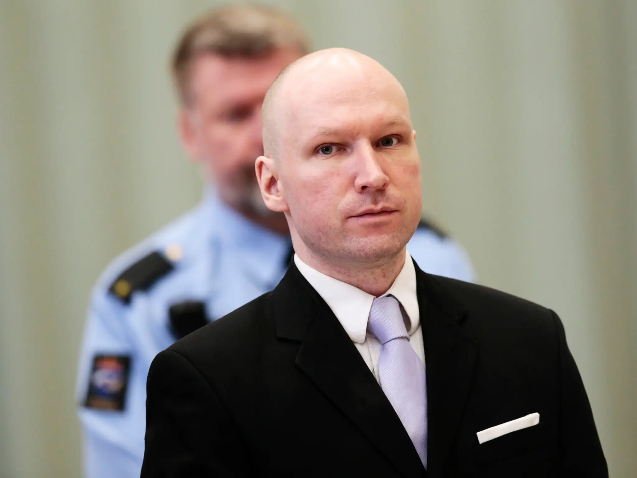 Na snímke z 18. marca 2016 obžalovaný nórsky atentátnik Anders Behring Breivik.