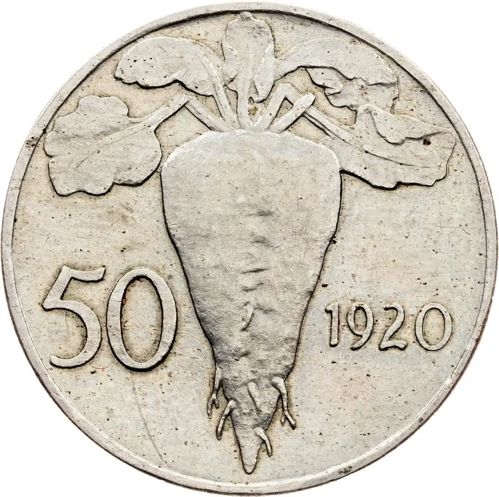 ČSR, 50 Stotin 1920, skúšobná razba, vyvolávacia cena 100 000 Sk