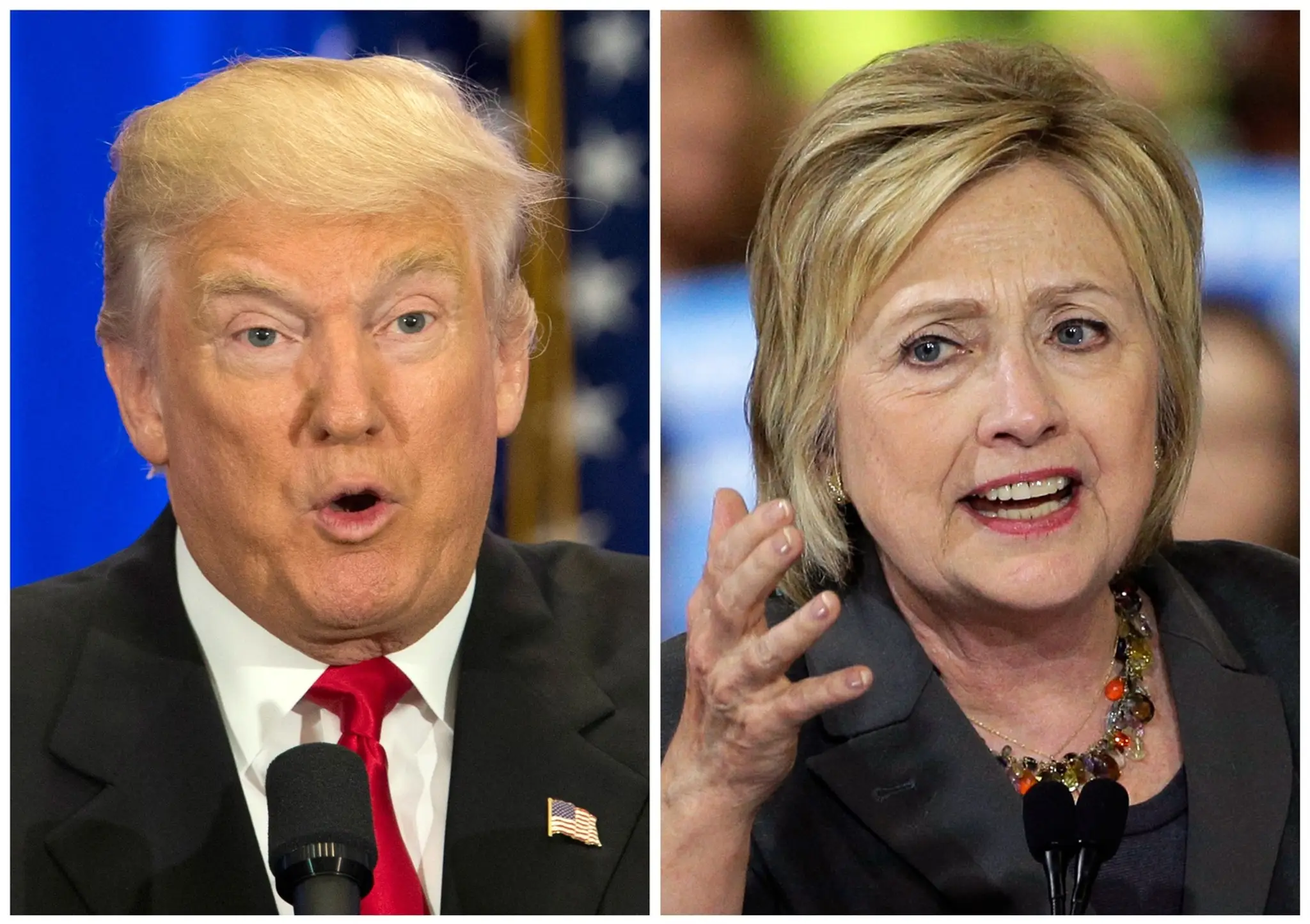 Donald Trump a Hillary Clinton.