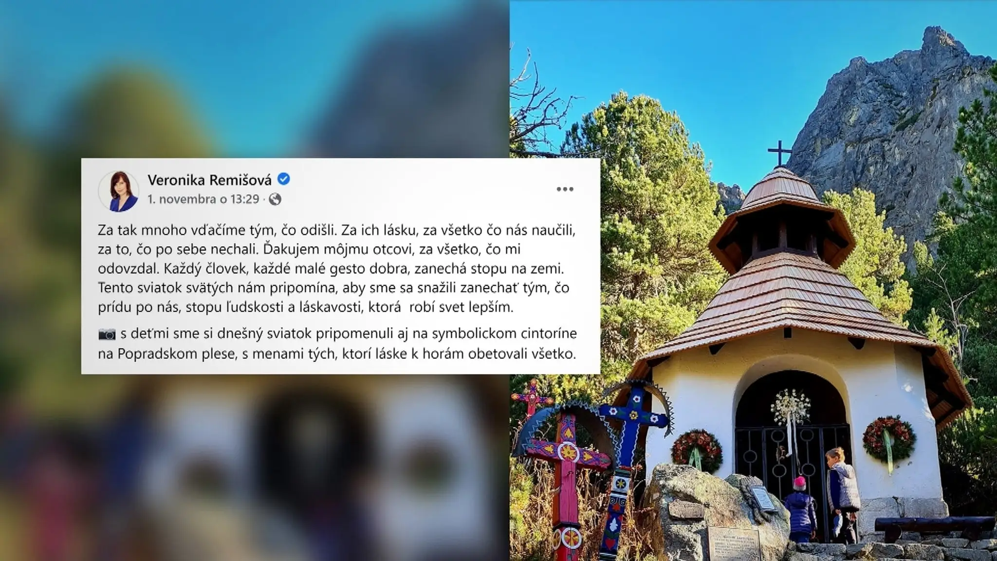 Status Veroniky Remišovej k návšteve Tatier. 