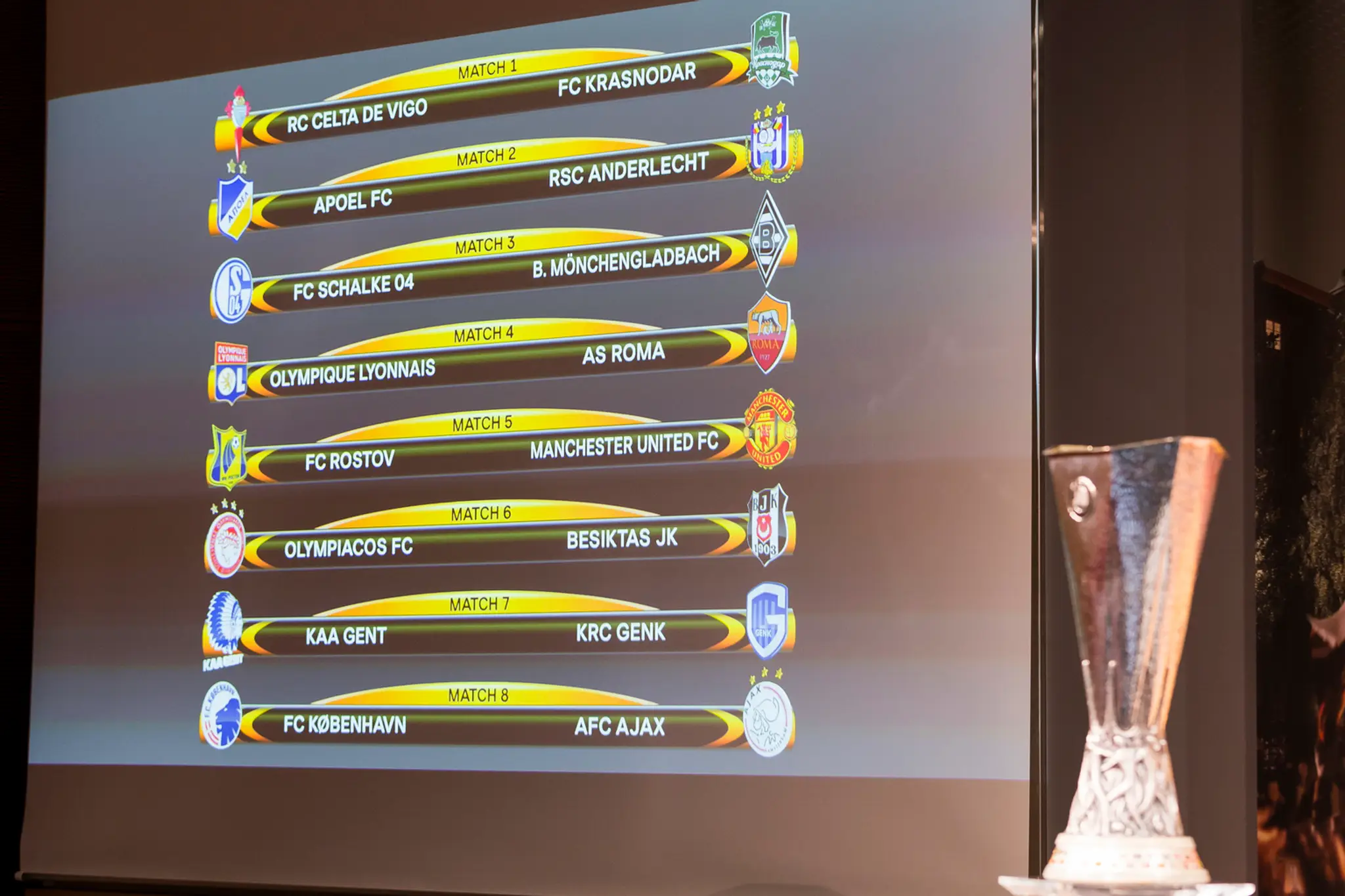 Osemfinálové dvojice Európskej ligy UEFA, ktoré vyžrebovali v sídle UEFA vo švajčiarskom Nyone.