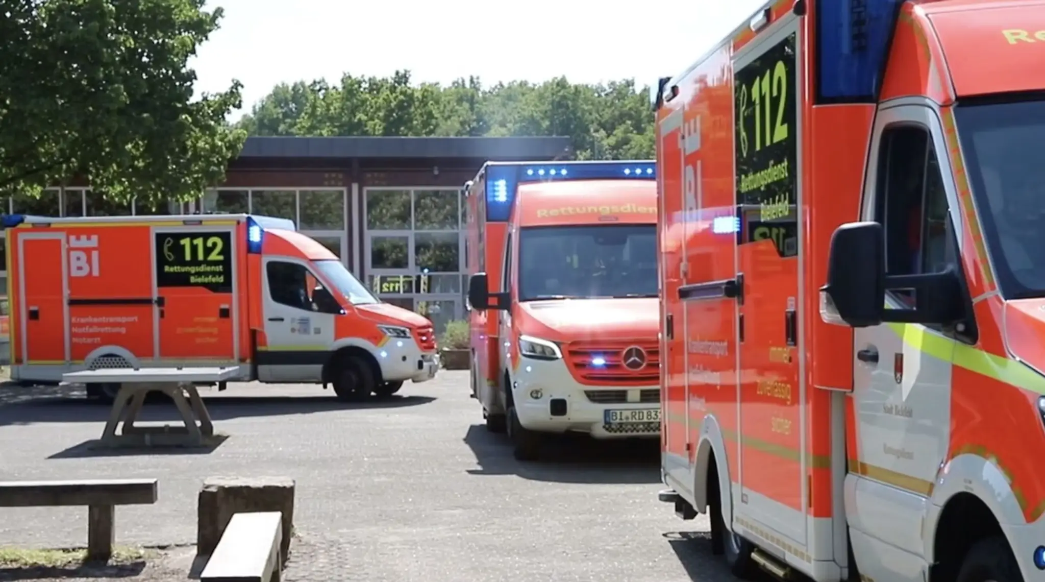Záchranári v meste Euskirchen.