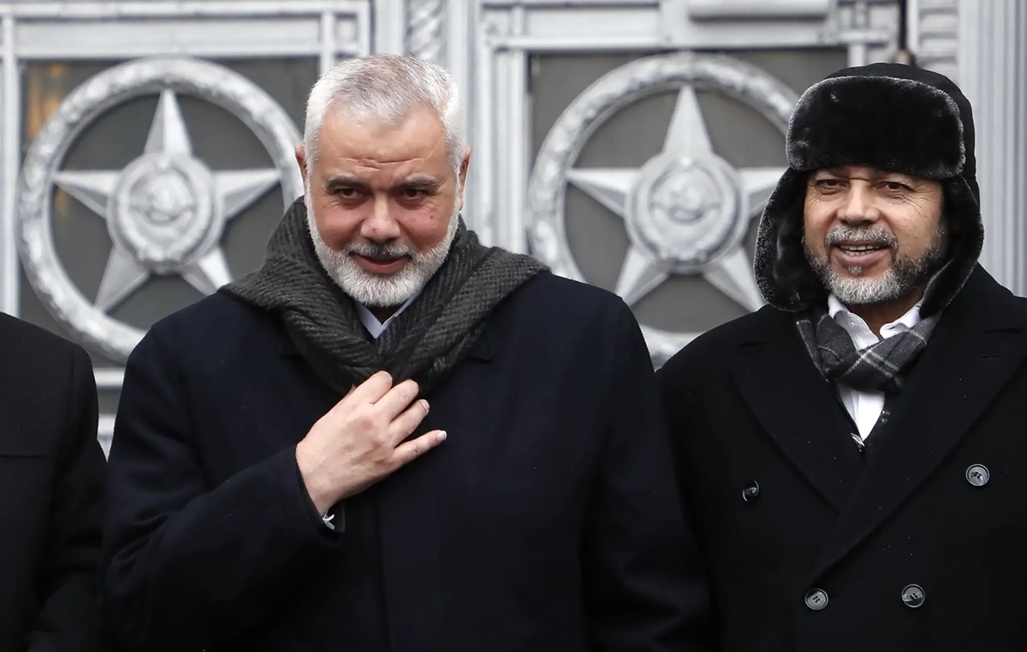 Politický vodca Hamasu Ismaíl Haníja a Músá ab Marzúk na archívnej snímke z roku 2020.