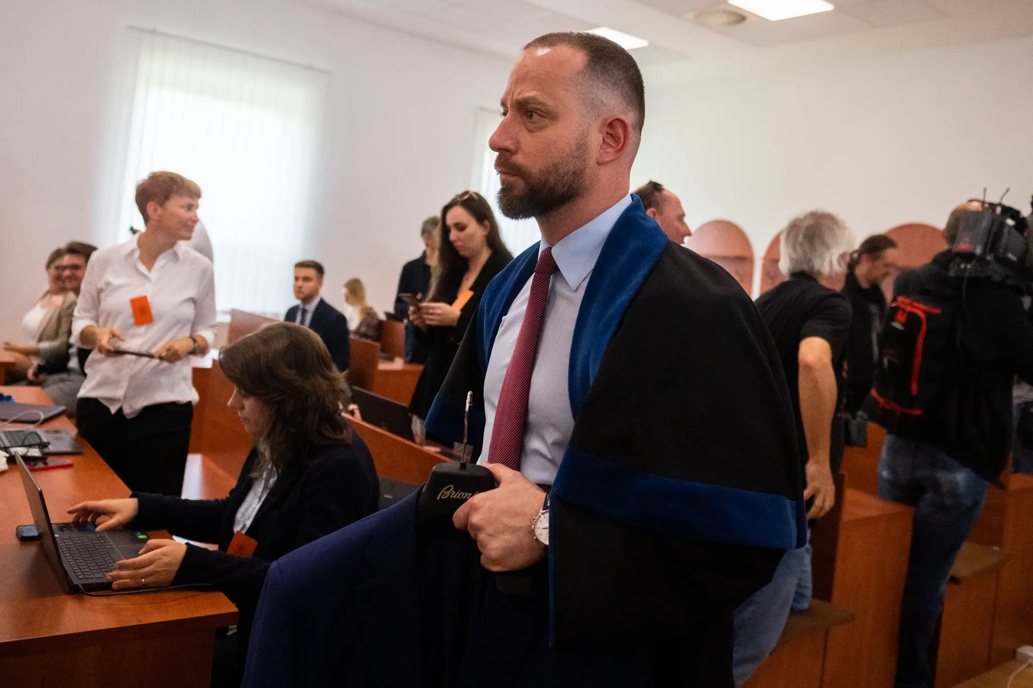 Obhajca Mariana K. Marek Para počas rozsudku v kauze Kuciak.