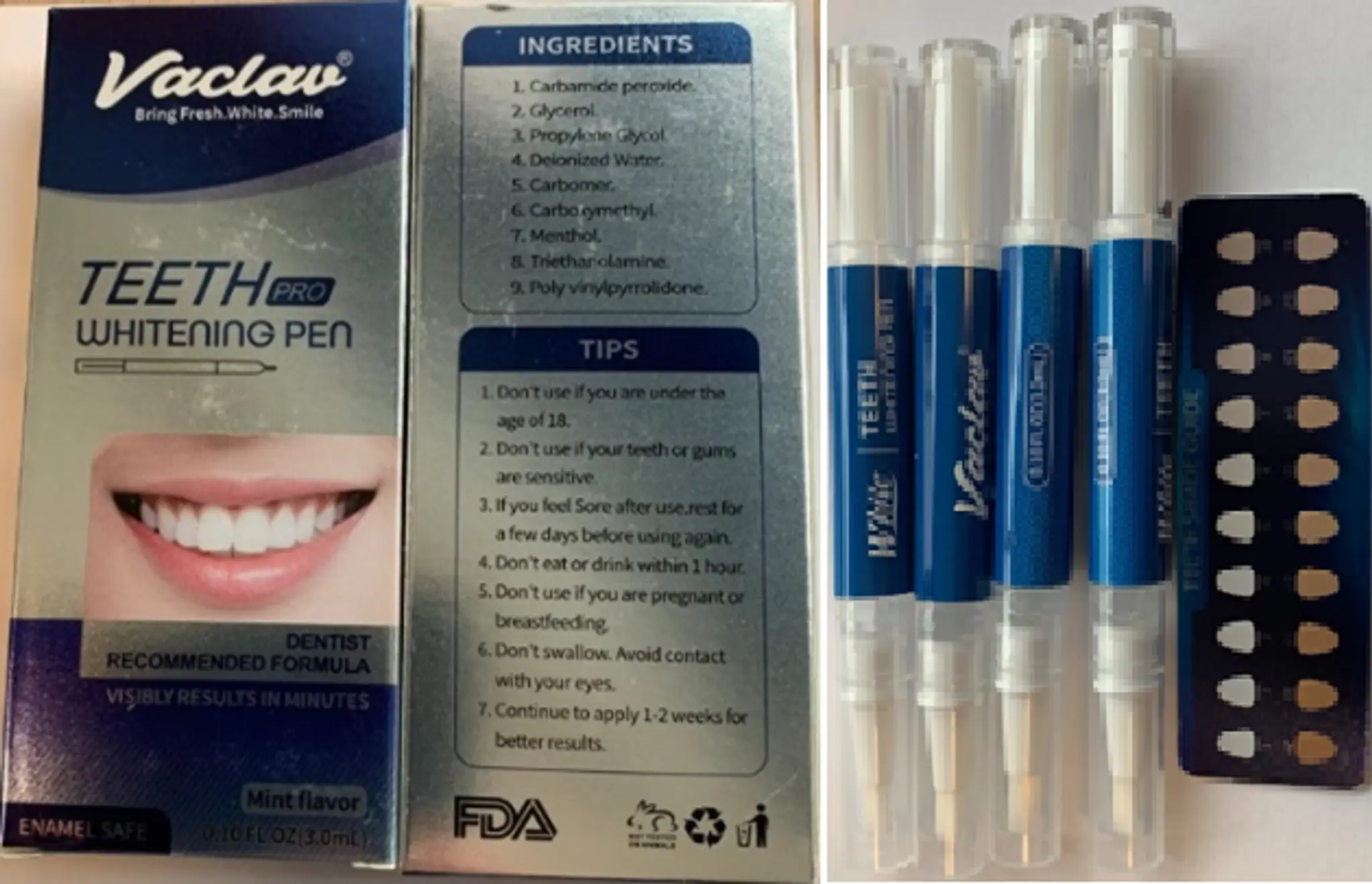Vaclav Teeth PRO Whitening Pen, Mint Flavor