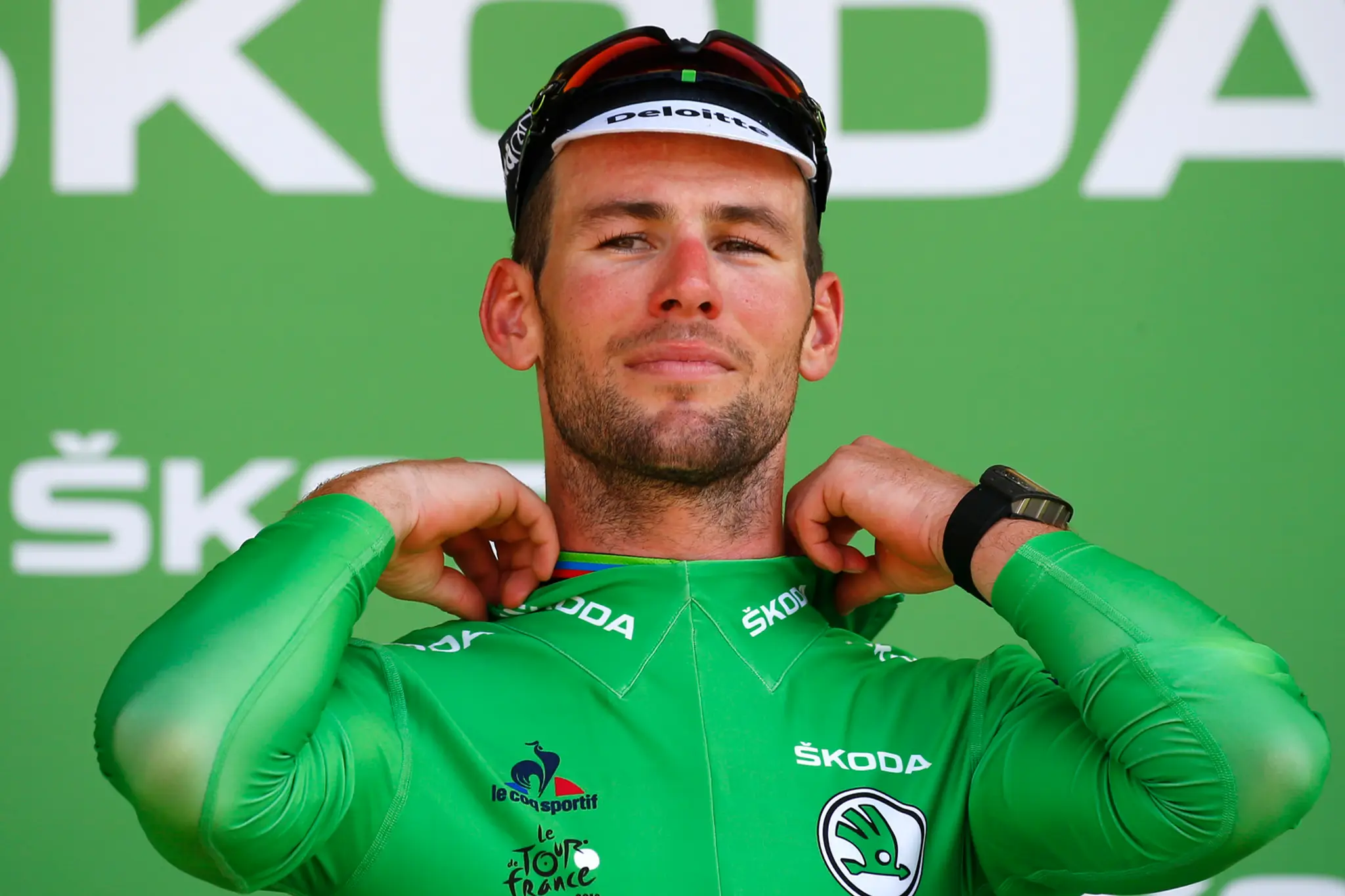 Mark Cavendish na archívnej snímke so zeleným dresom z Tour de France 2016.
