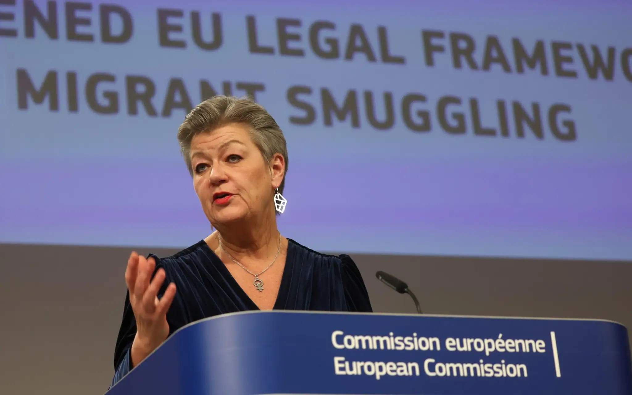 Eurokomisárka pre vnútorné záležitosti Ylva Johanssonová.