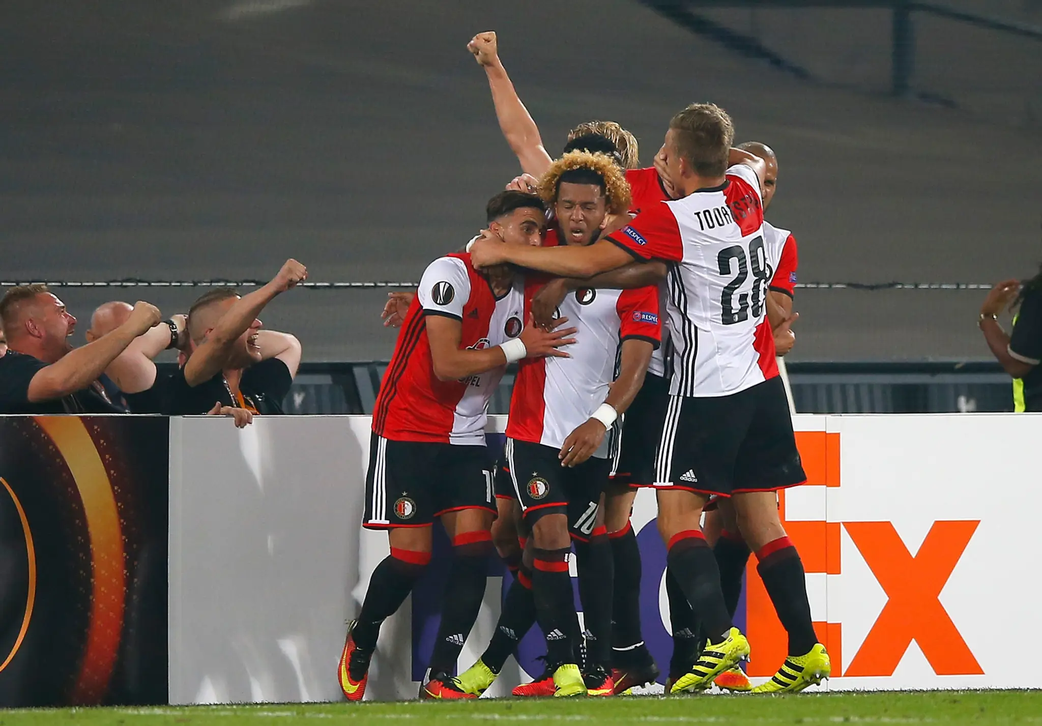 Hráči Feyenoordu Rotterdam na archívnej snímke.