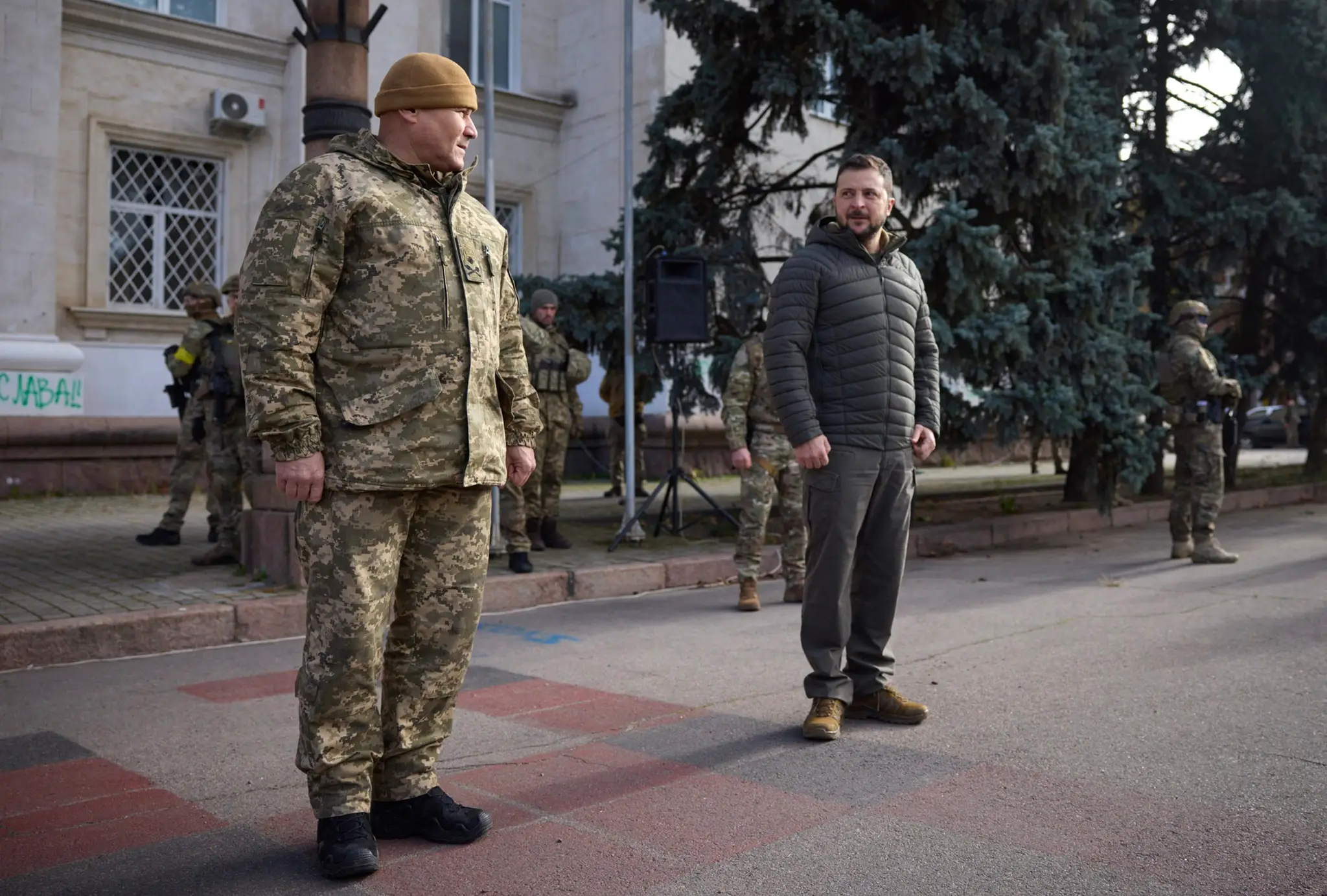 Volodymyr Zelenskyj v Chersone.