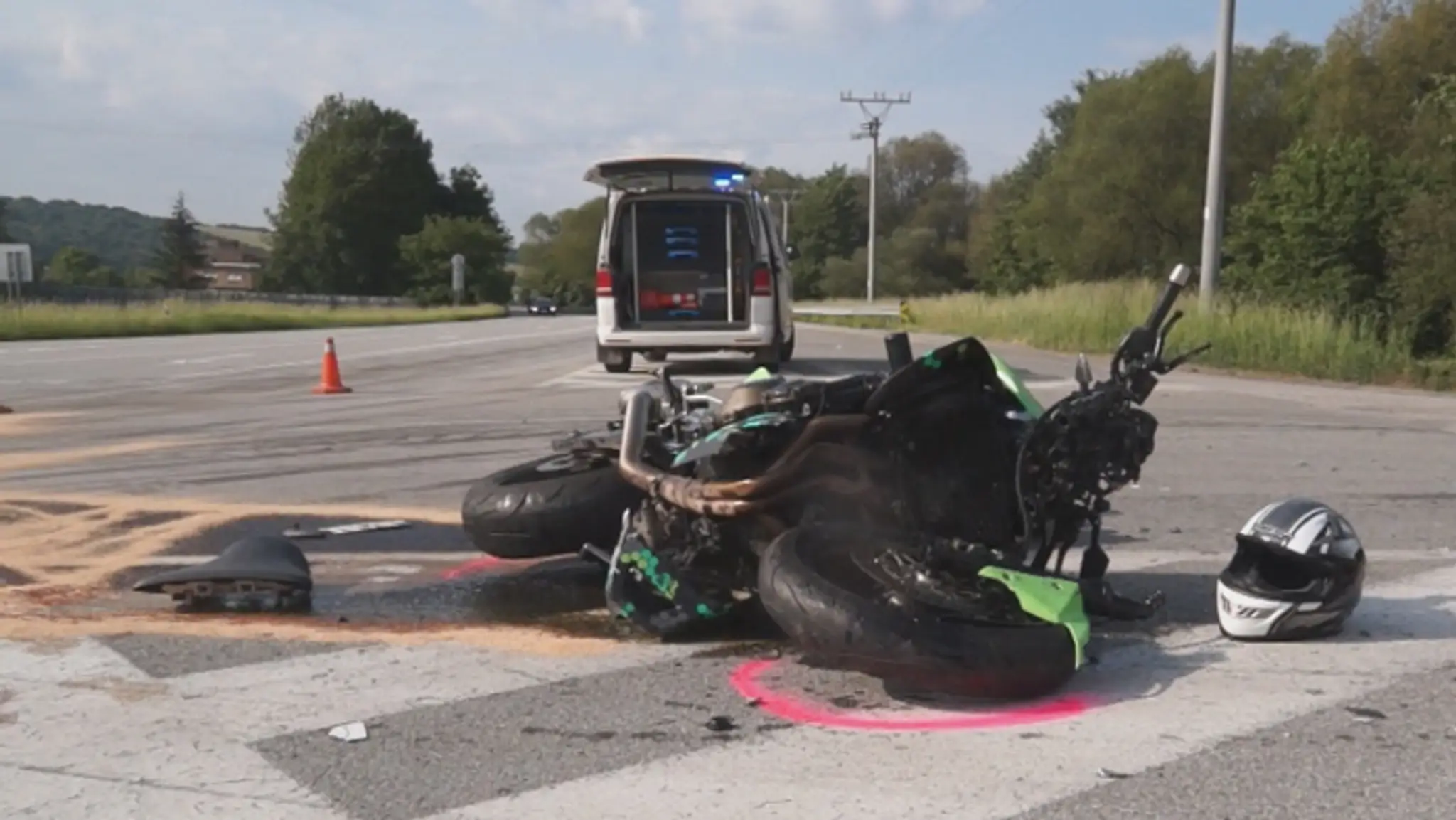 Nehoda motorkára v Plešivci.