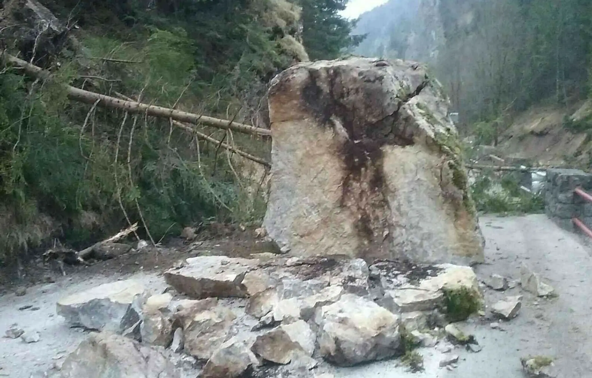 Spadnutý balvan vo Vrátnej doline.