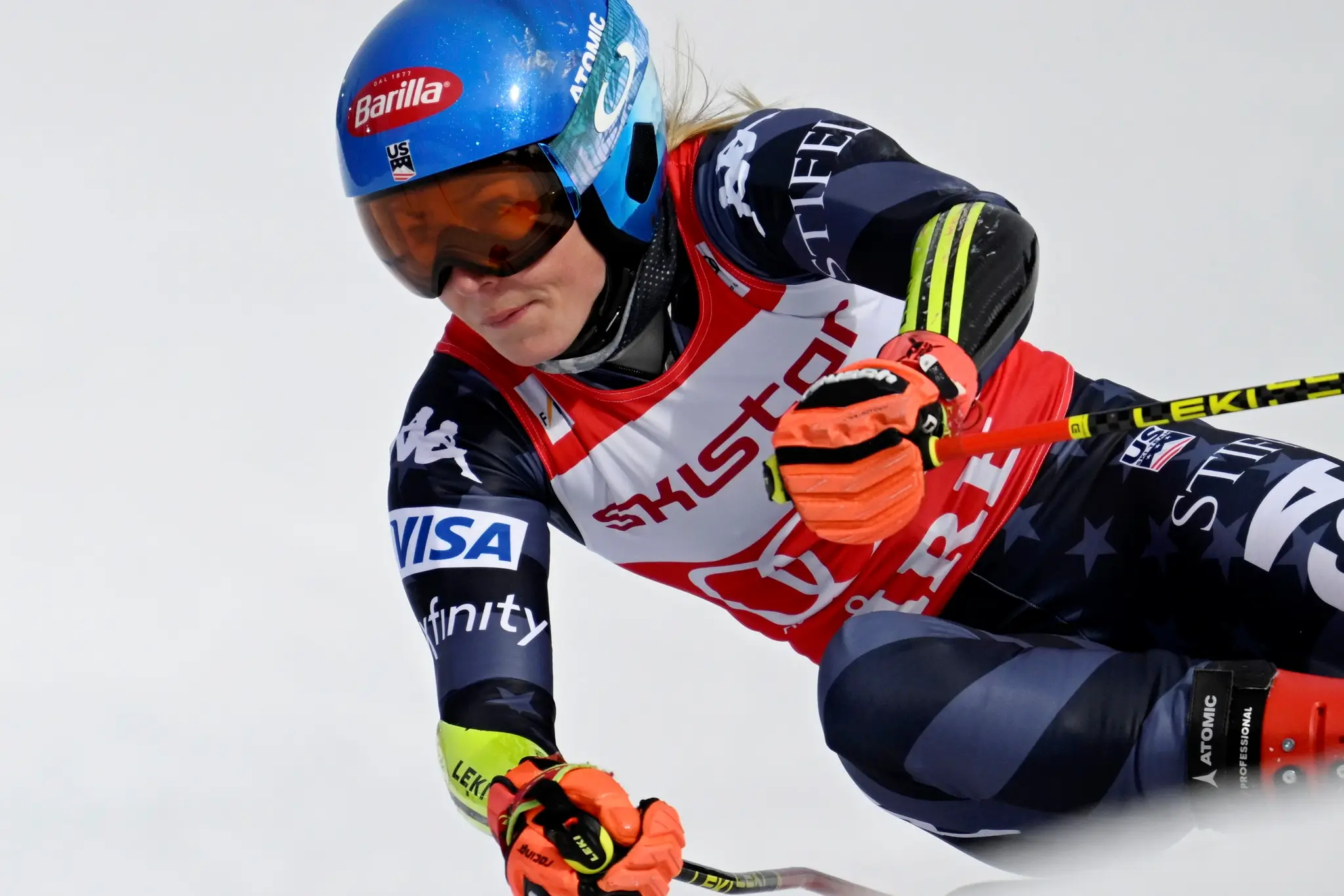 Mikaela Shiffrinová počas na trati počas 2. kola obráku v Aare.