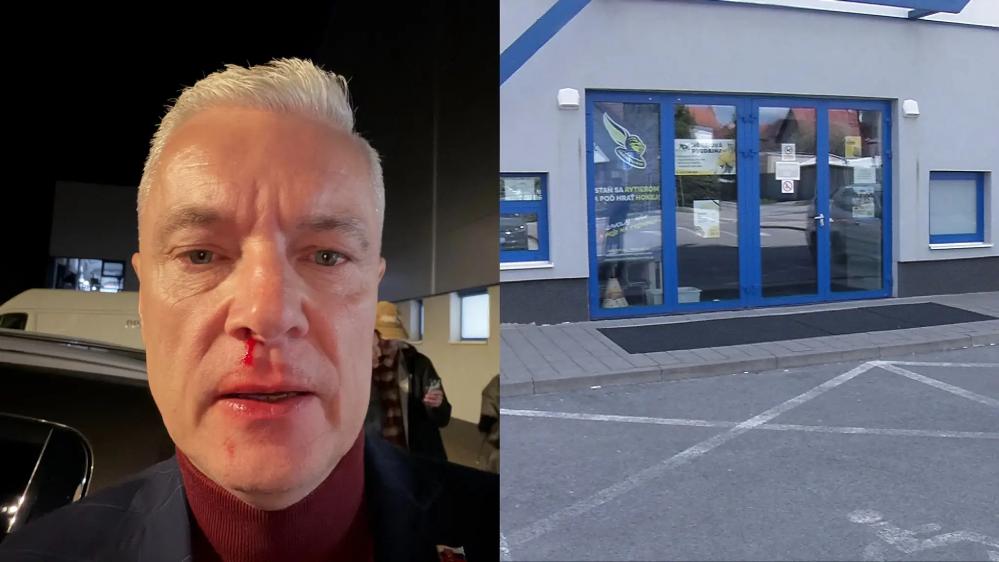 Ján Ferenčák a miesto pri aréne v Kežmarku, kde ho napadli