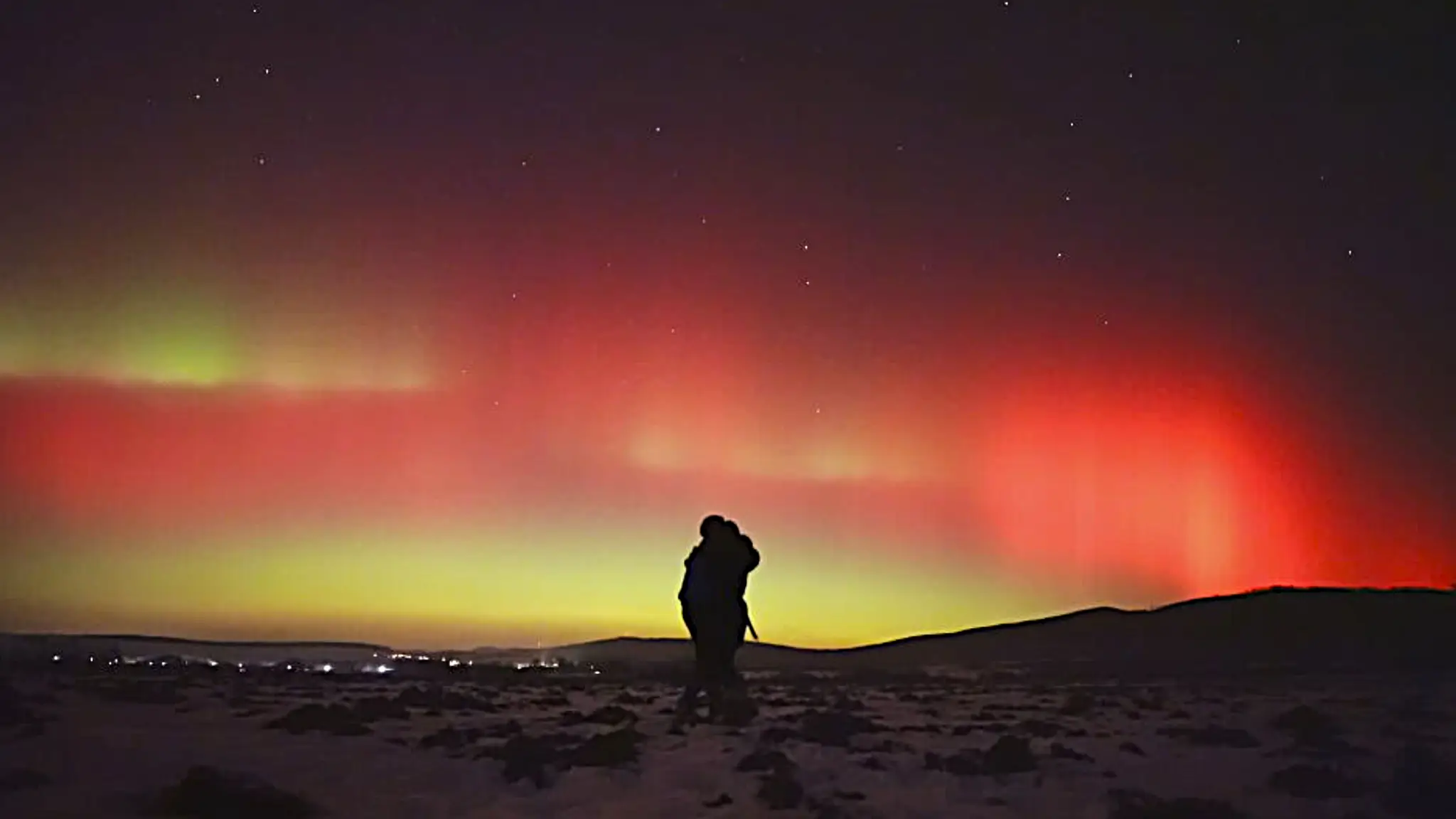 Polárna žiara zachytená fotografom Tomášom. 